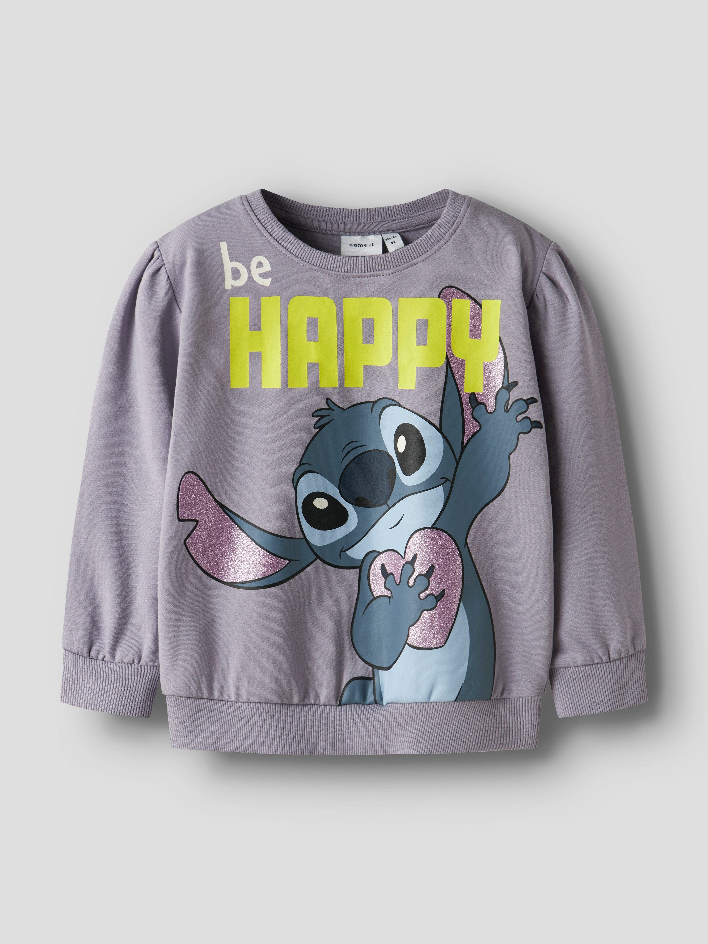 Name It Sweatshirt NMFDIDI STITCH SWEAT UNB NOOS WDI mit Glitzerprint für einen funkelnden und coolen Loo