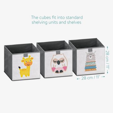 Navaris Aufbewahrungsbox 3x Spielzeug Box faltbar - Kinder Spielzeugkiste - Tier Motiv (3 St)