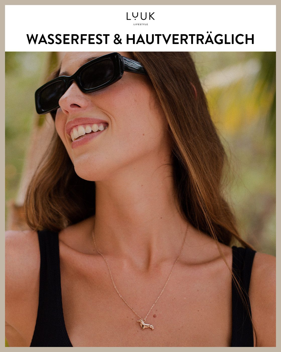 LUUK LIFESTYLE Kette mit Anhänger Dackel, mit HAPPINESS Spruchkarte günstig online kaufen