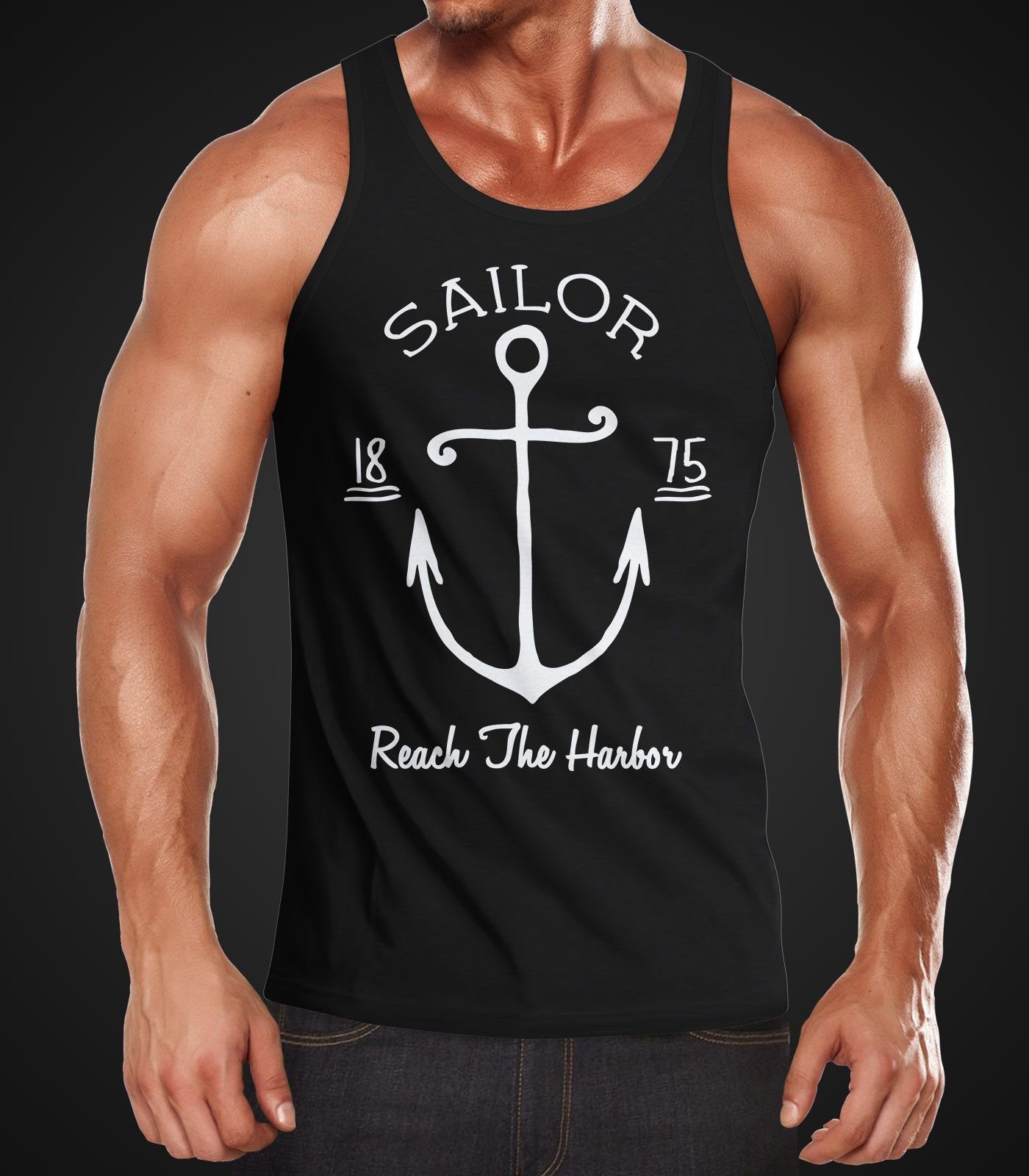 Neverless Tanktop Herren Tank-Top Anker Spirit günstig online kaufen