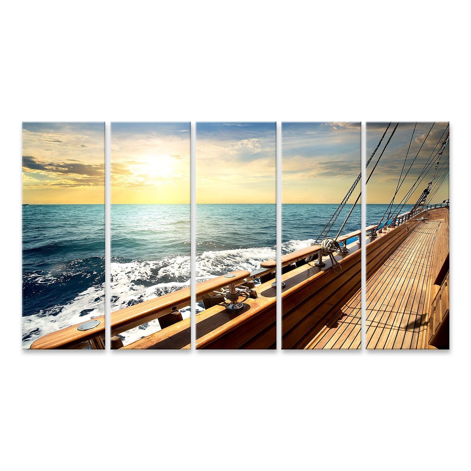 islandburner Leinwandbild Bild auf Leinwand Segelboot Im Roten Meer Auf Den Sonnenuntergang Wan