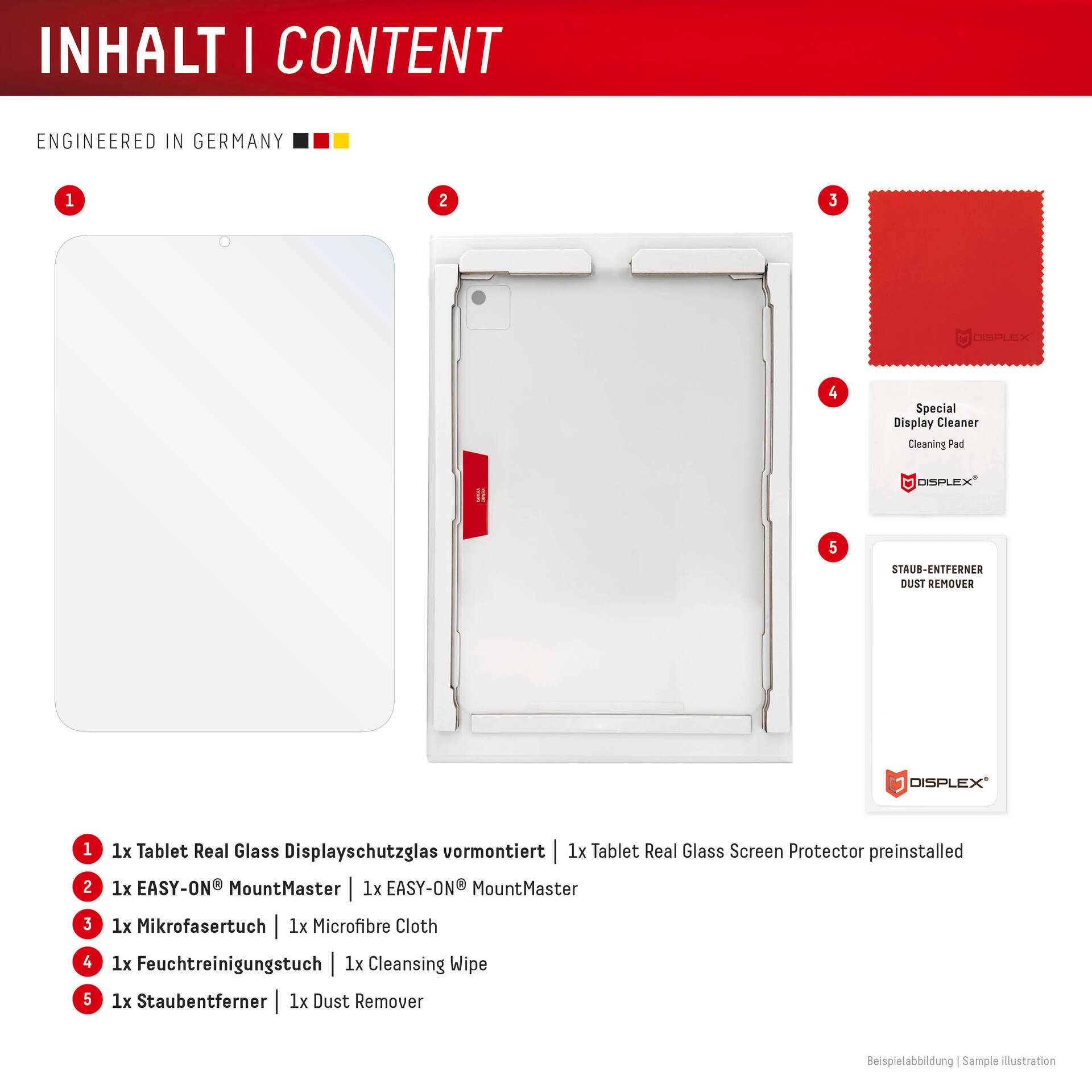 Displex Displayschutzglas Tablet Real Glass für Apple iPad Air 11'' (2026), Displayschutzfolie, Schutzfolie, Bildschirmschutz, kratz- & stoßfest – Bild 4 von 5