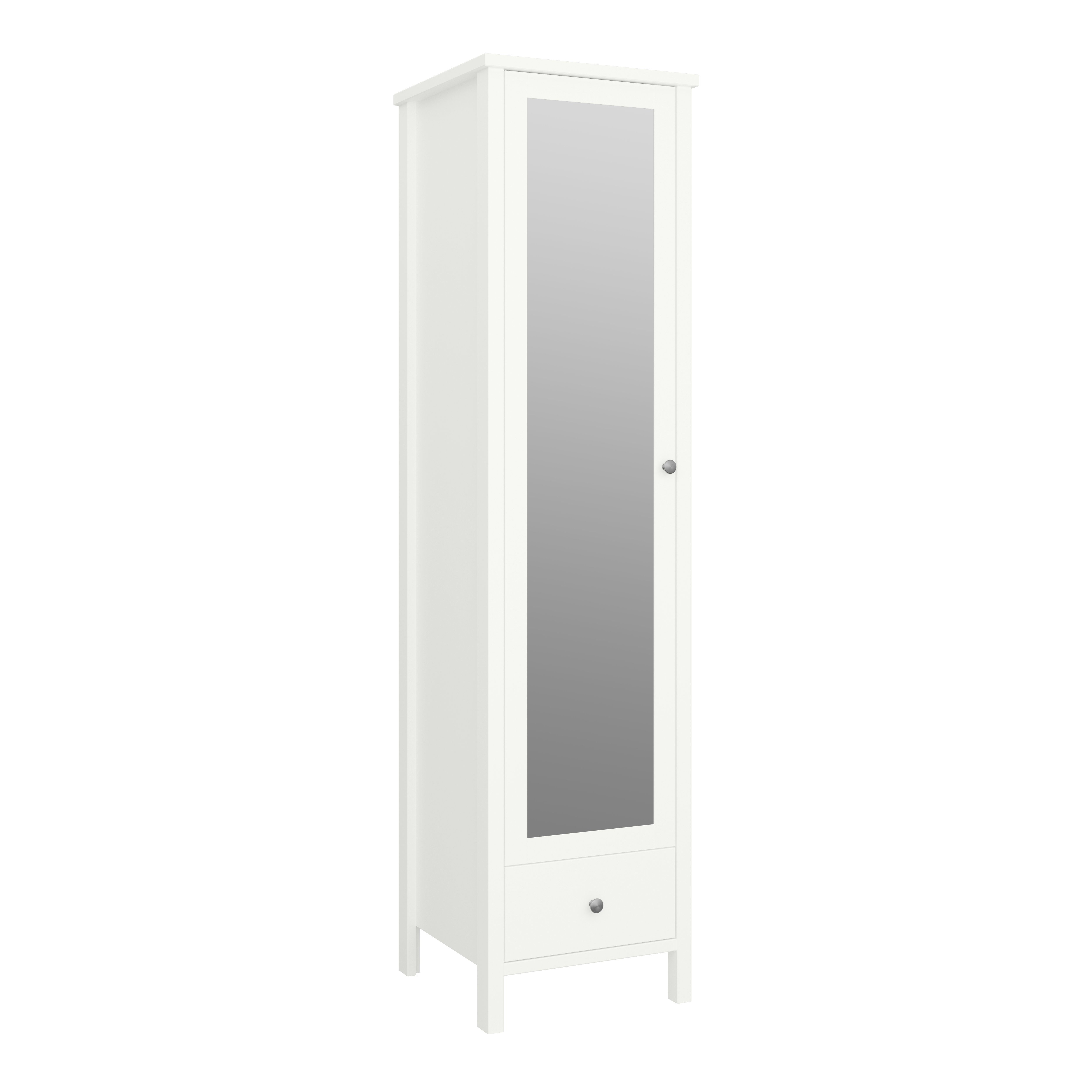 1 ebuy24 Weiß Kleiderschrank Schublade und Trone Spiegeltür Kleiderschrank 1