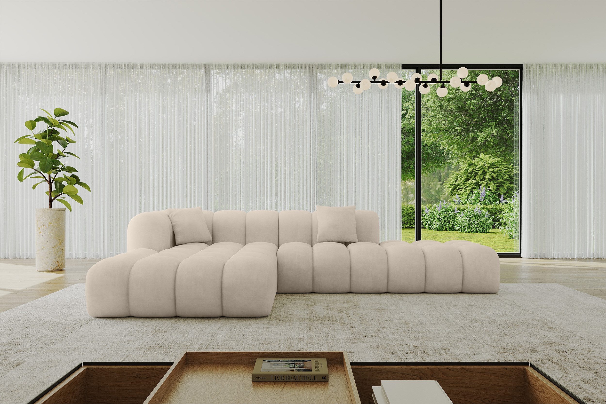 ALTDECOR Ecksofa OLEA-L2, Sofa Praktische Bequeme Funktionsecke Couch L-Form Eckcouch, Corner Sofa U-Form Vielseitige Sofa Wohnlandschaft Wohnzimmer