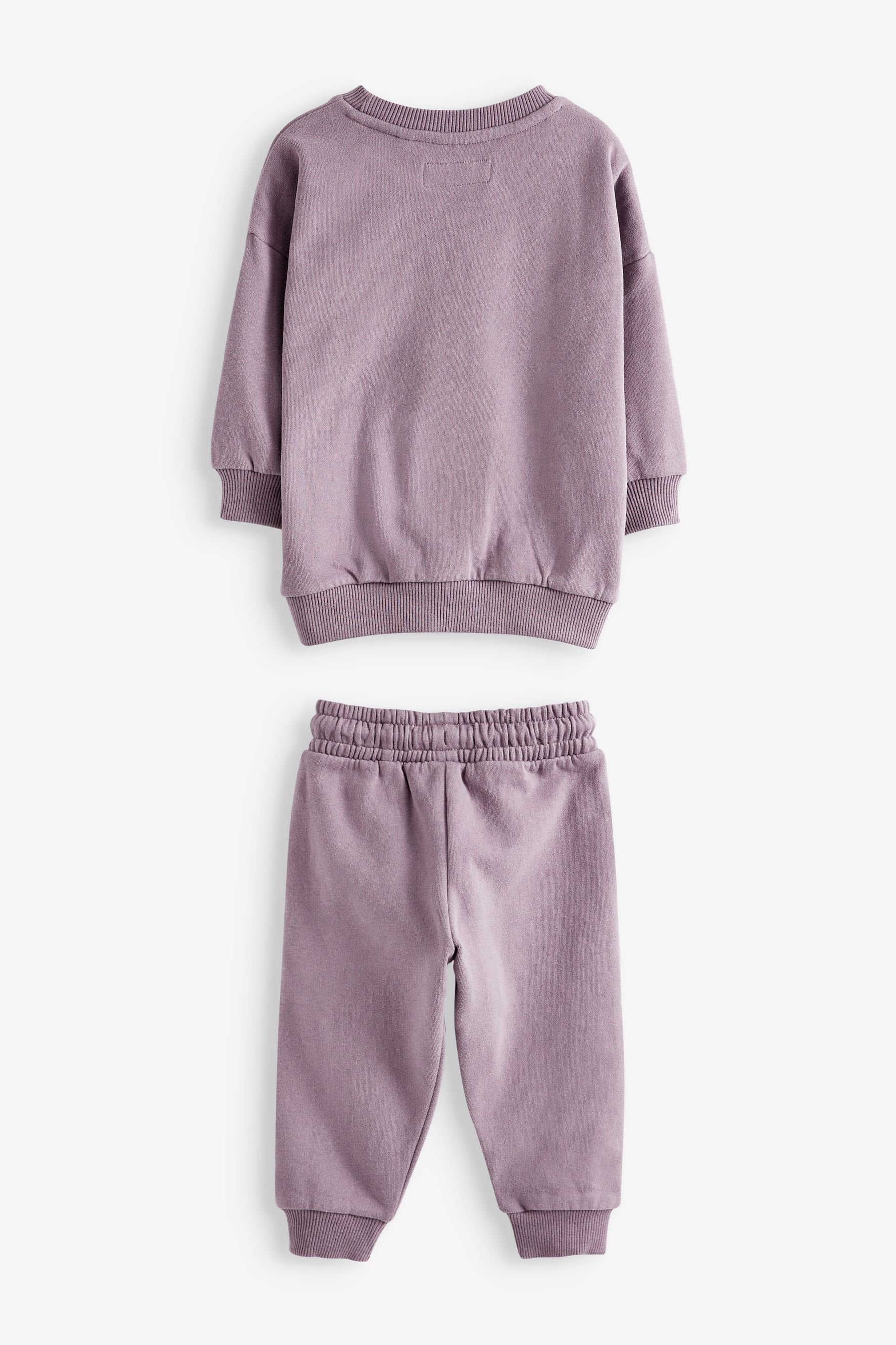 großem Next Schriftzug Jogginghose Lilac mit Sweatanzug und Purple (2-tlg) Sweatshirt