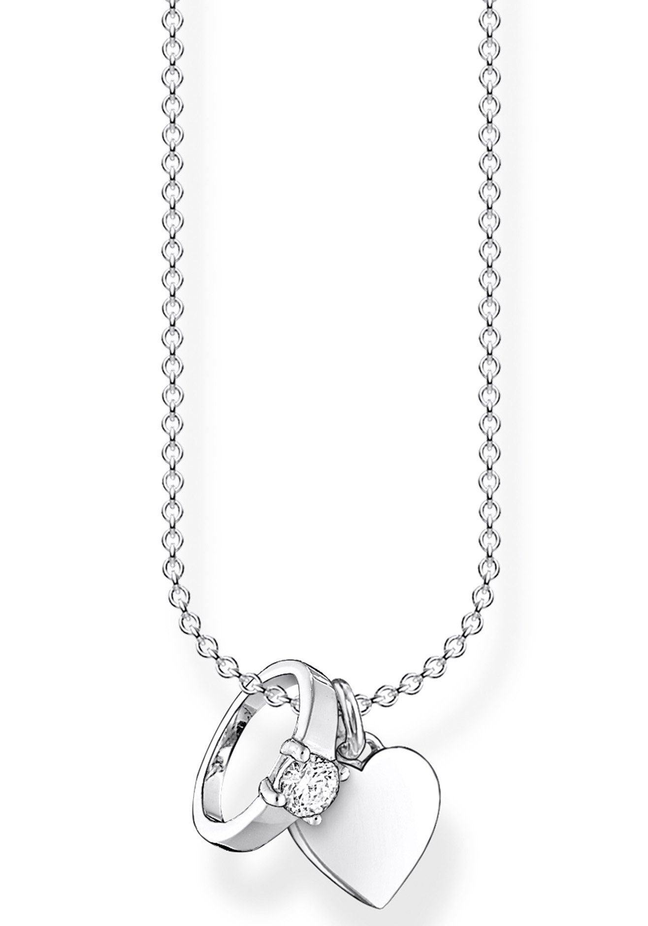 Kette mit Anhänger »KE2064-051-14 Halskette Anhänger Ring mit Herz  Sterling-Silber«