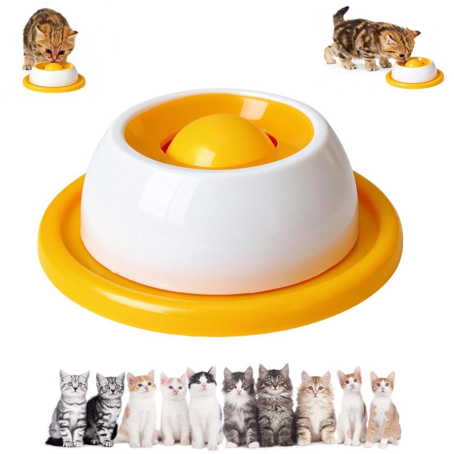 LuxusKollektion Antischlingnapf Schleckball Hundenapf Orangeweiß