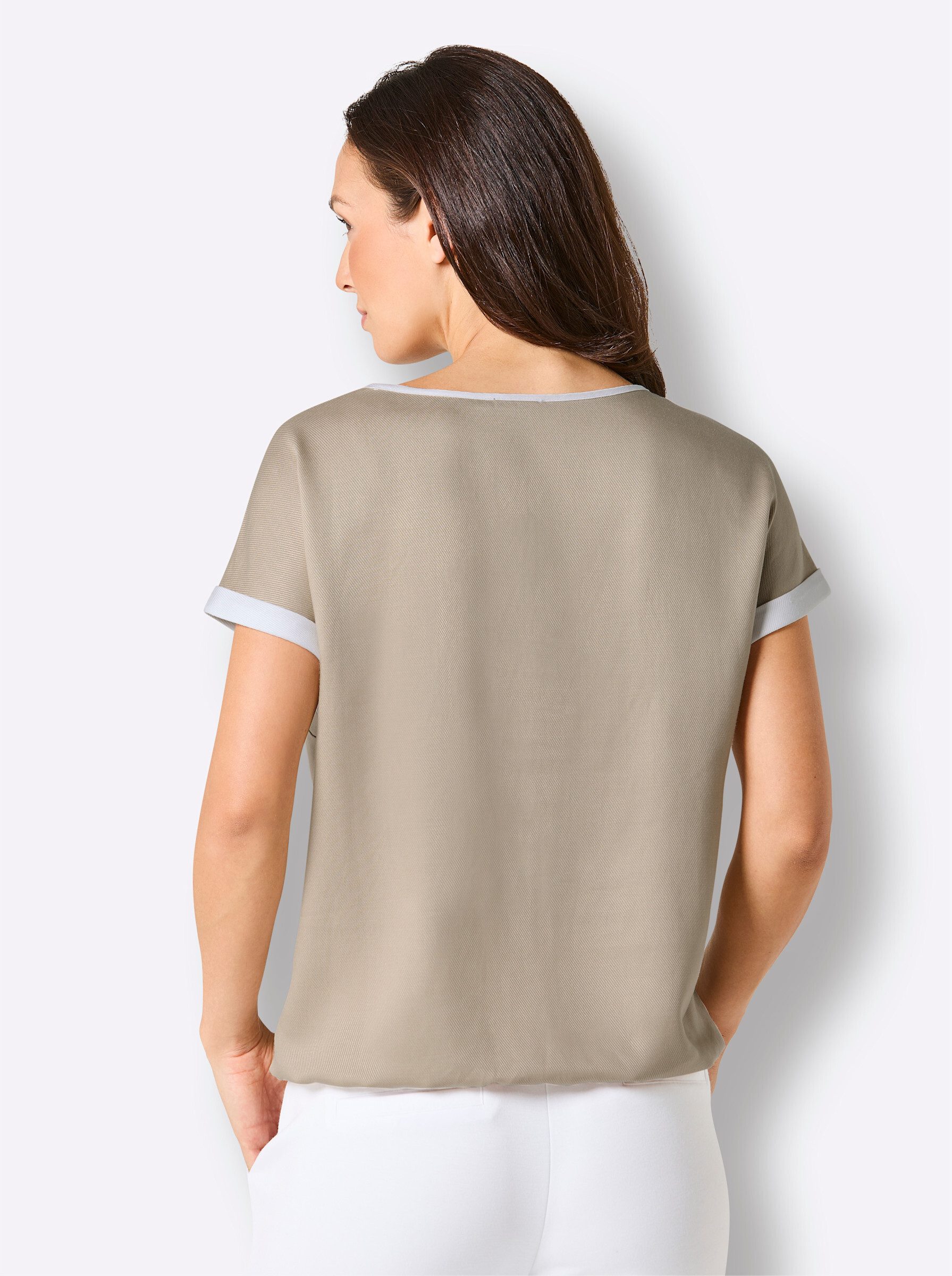 creation L Klassische Bluse Lyocell-Leinen-Bluse Kurzarm günstig online kaufen