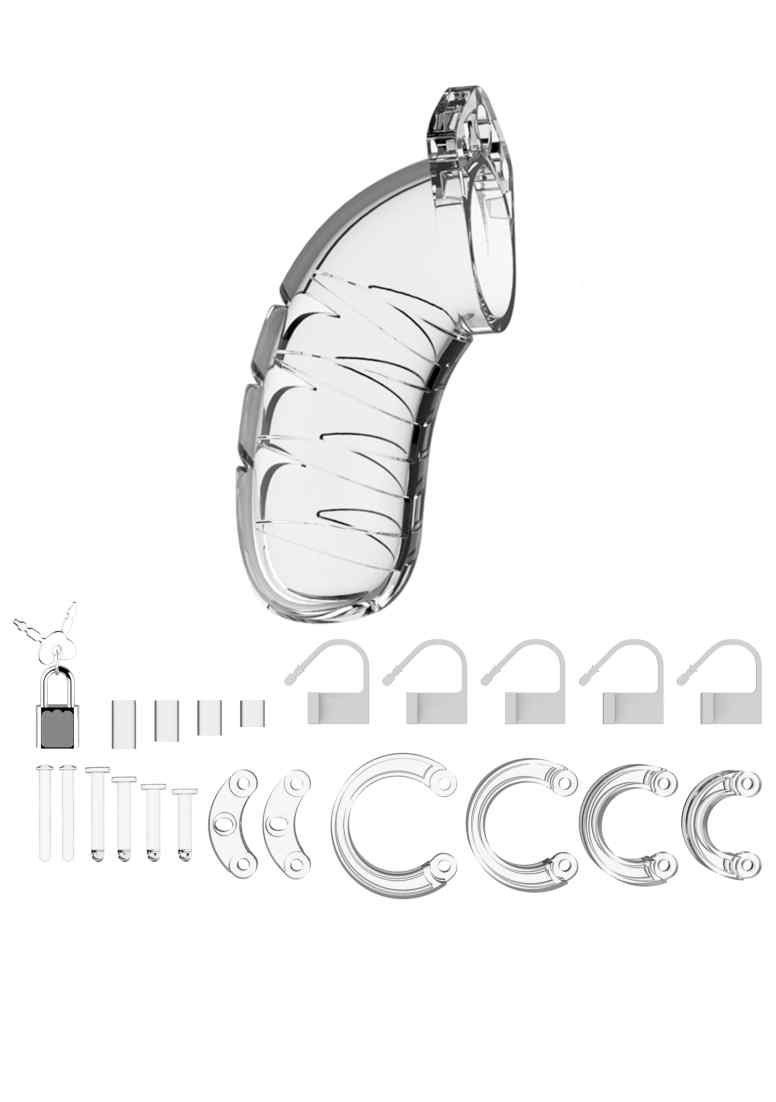 mit ManCage 04 Cage - Peniskäfig 4.5" Transparent, Model Cock - anpassbarem Chastity Durchmesser