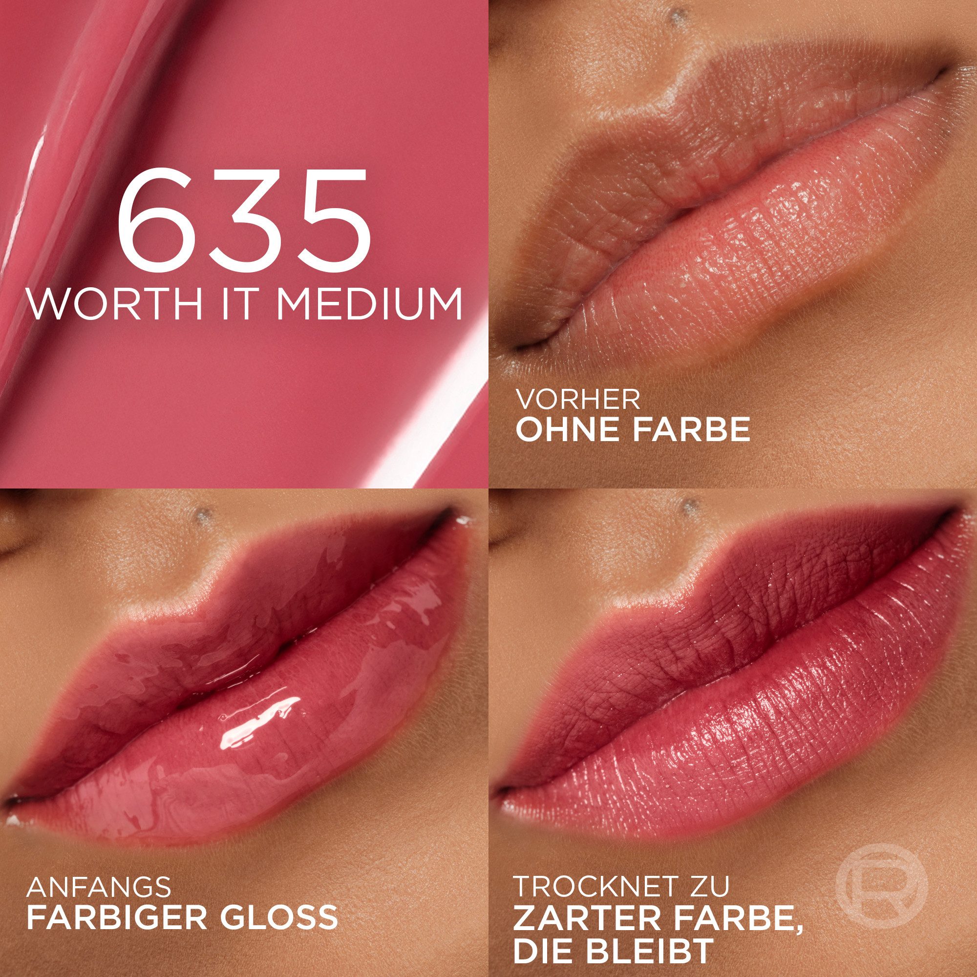 L'ORÉAL PARIS Lippenstift PARADISE HYALURON TINT LIP STAIN SERUM, mit flüssiger Textur, feuchtigkeitsspendende Formel