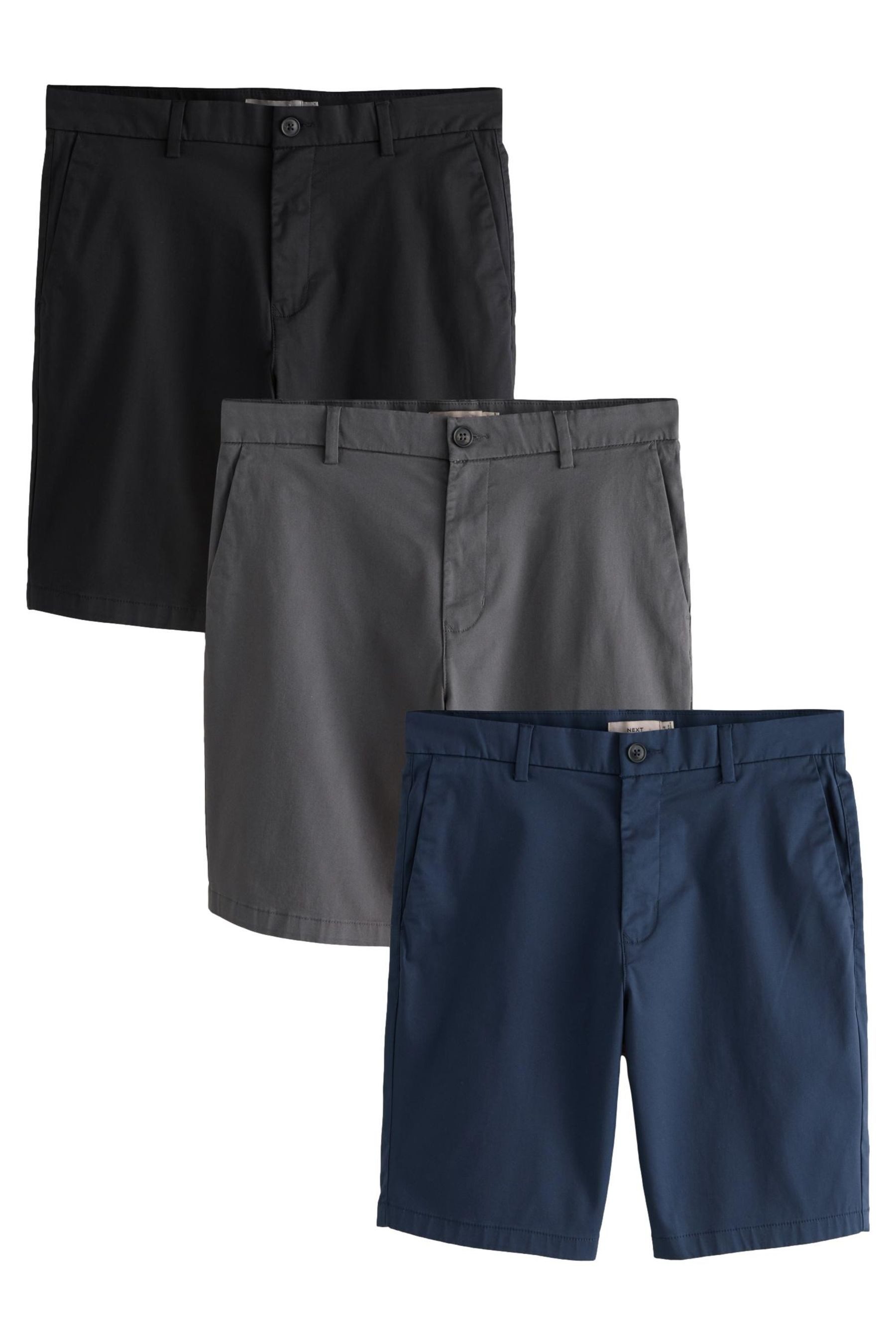 Shorts Slim Fit Chinoshorts mit Stretch, 3er-Pack