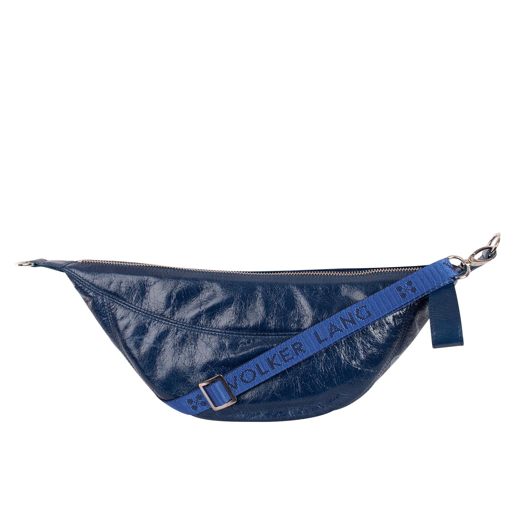 VOLKER LANG Schultertasche LUNETTA - Stylische, kleine Halbmondtasche aus Leder