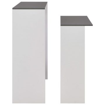 vidaXL Esstisch Bartisch mit 2 Tischplatten Weiß und Grau 130 x 40 x 120 cm (1-St)