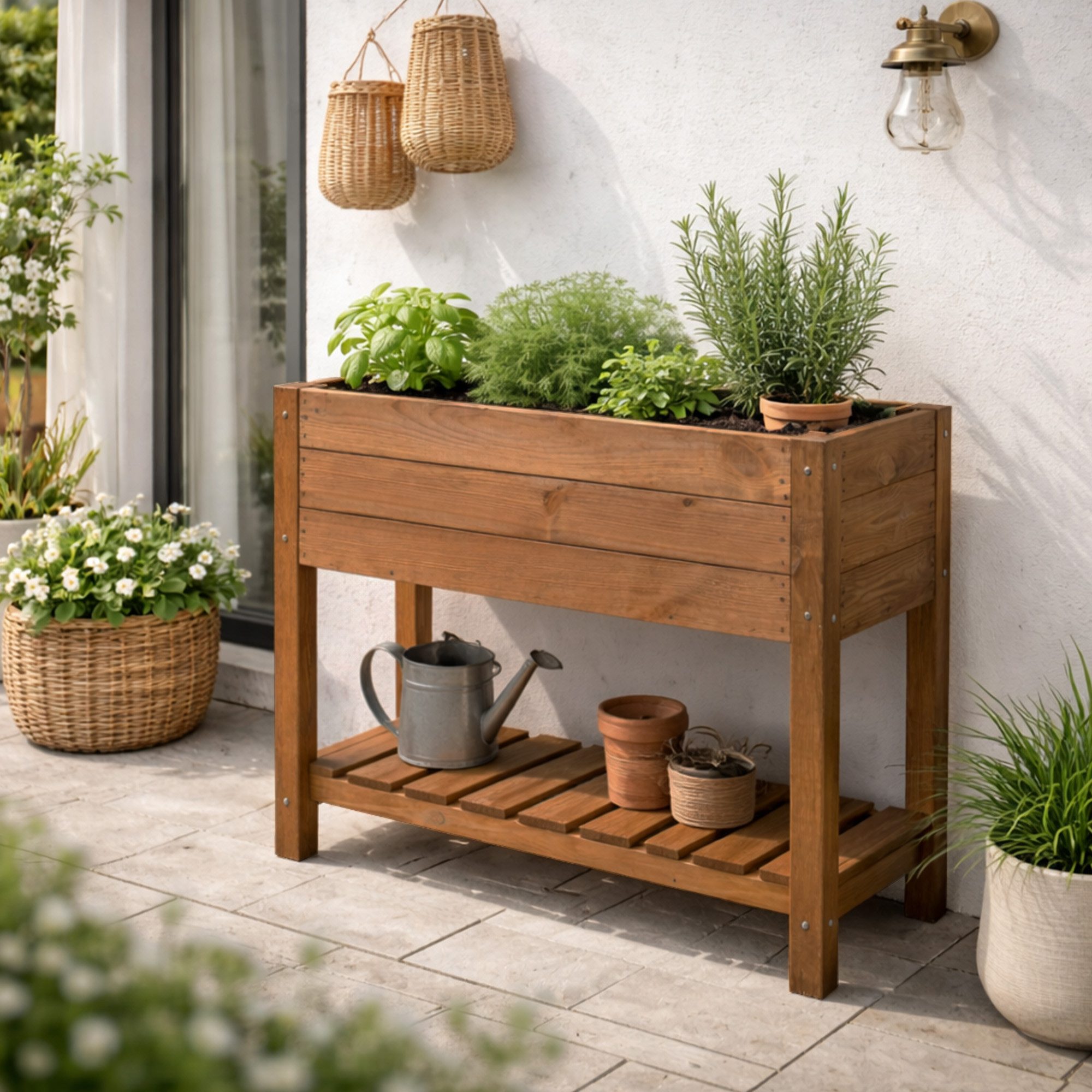 Kistenkolli Altes Land Allzweckkiste Hochbeet L 79x40x79cm Ocker