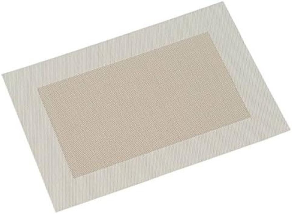 KESPER® Platzset Platzset, Tischset Woven Creme beige mit Rand 43x29cm Kunststoff, (1-St)