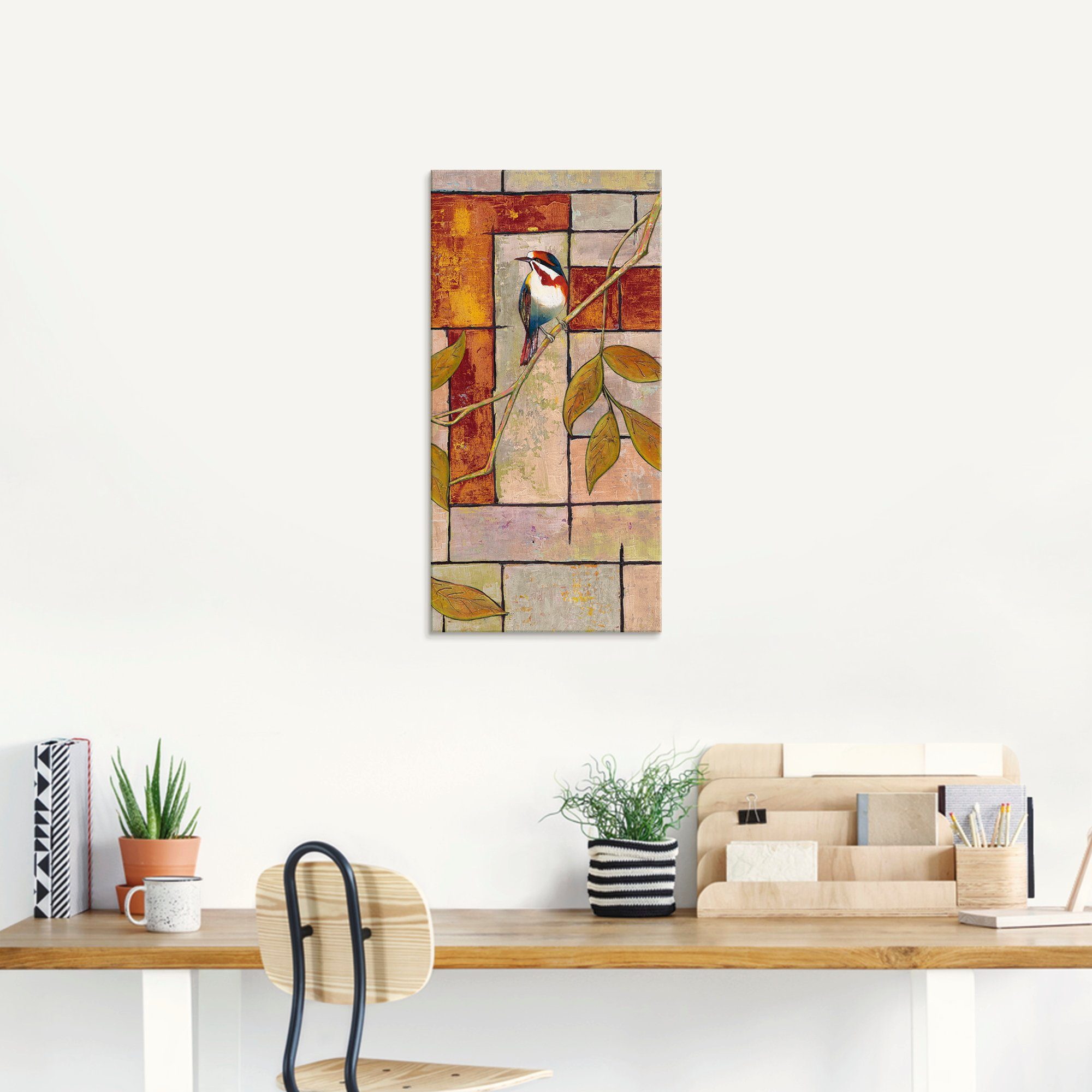 Artland Glasbild »Vogel auf einem Ast II«, Vögel (1 Stück)-HomeTrends