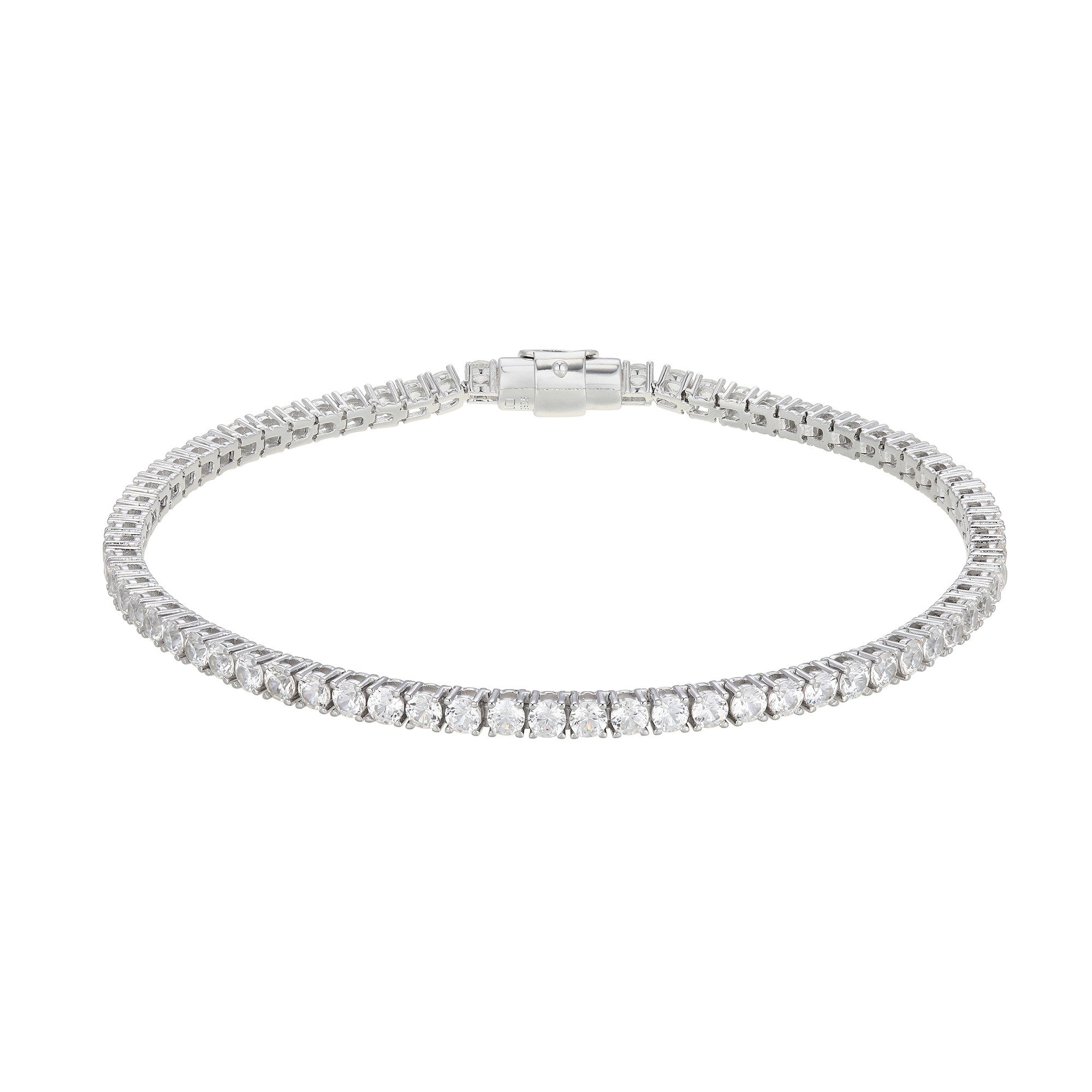 Cavill Silberarmband Zirkon Armband 925 Silber Rhodiniert 5,23 ct Rundschliff 19 cm (1-tlg)