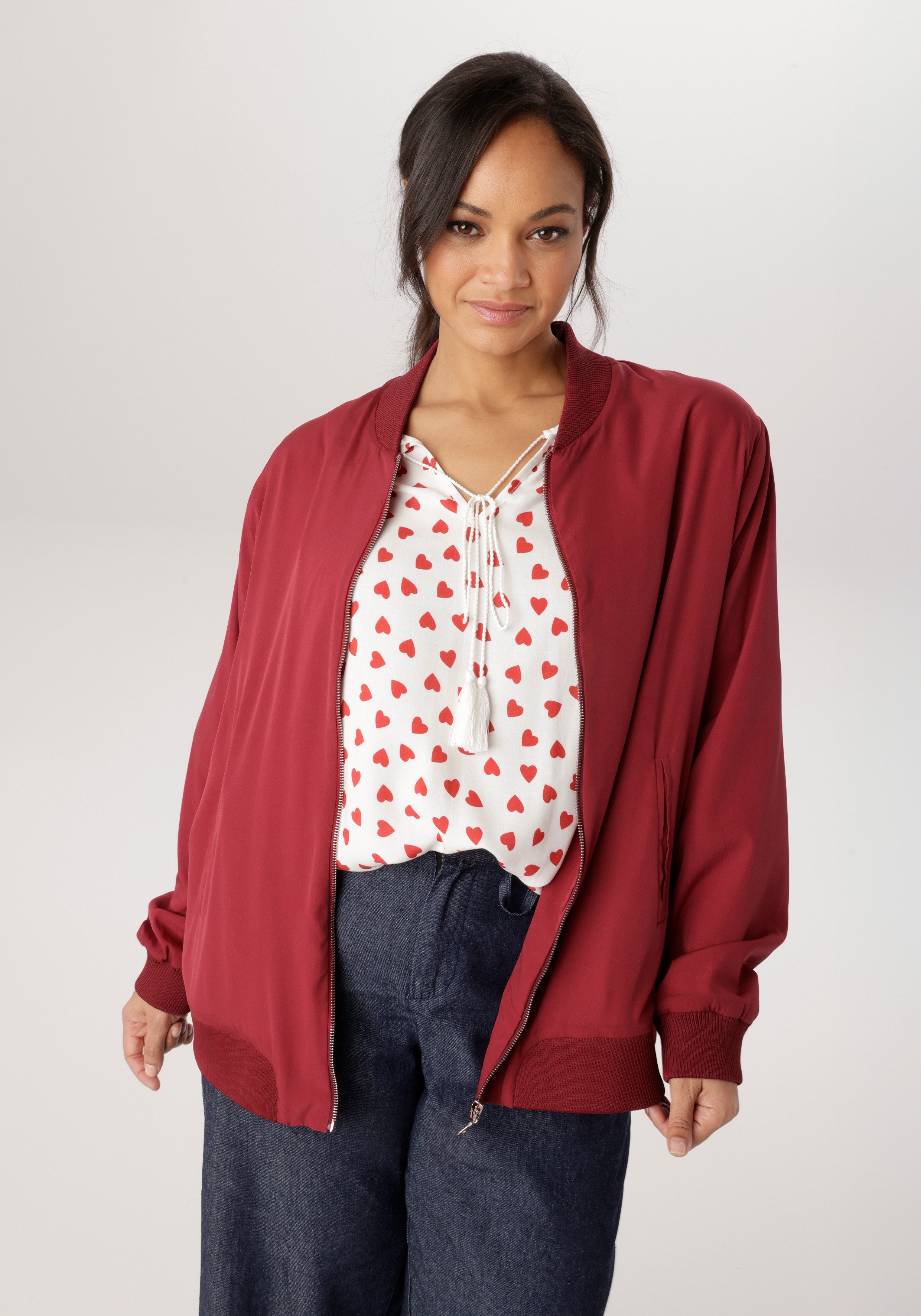 Aniston PLUS Blouson In Crepe-Qualität