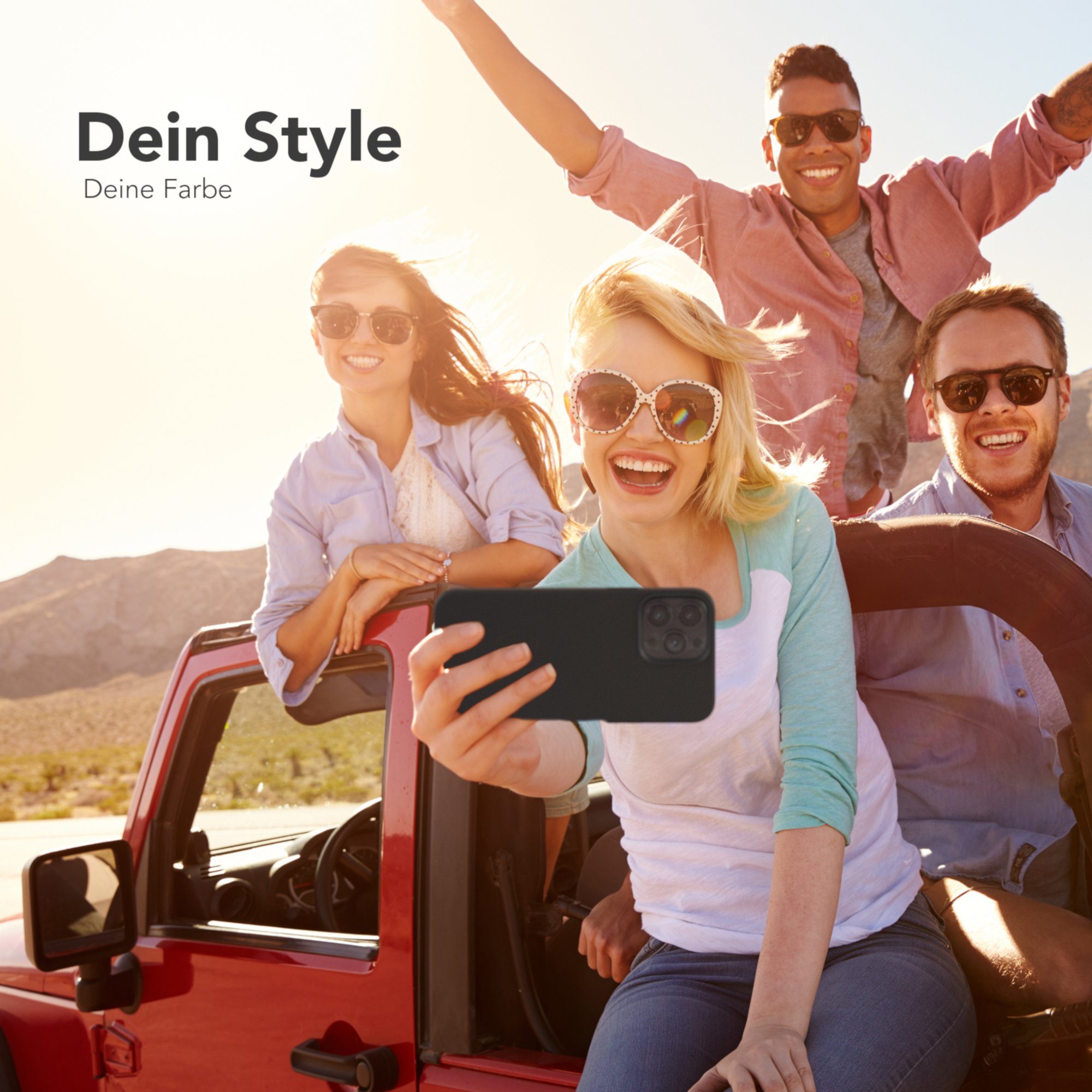 EAZY CASE Handyhülle Premium Silikon Case für Apple iPhone 13 Pro Max 6,7 Zoll, Hülle mit Kameraschutz Bumper Silikonhülle stoßfest Slimcover Schwarz