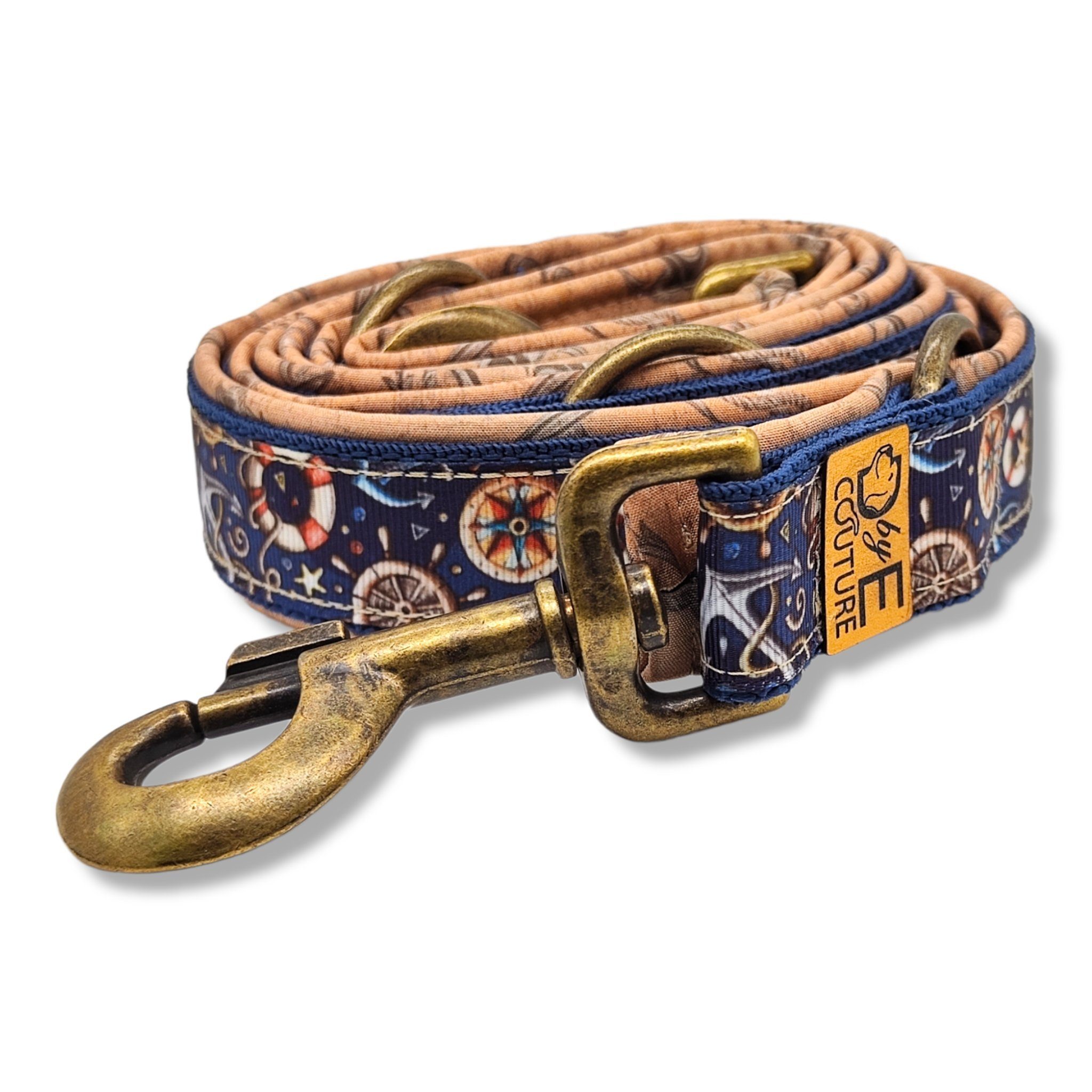 D by E Couture Führleine "Nautical Dream I", gepolstert, 3-fach verstellbar, 30mm breit, Handmade