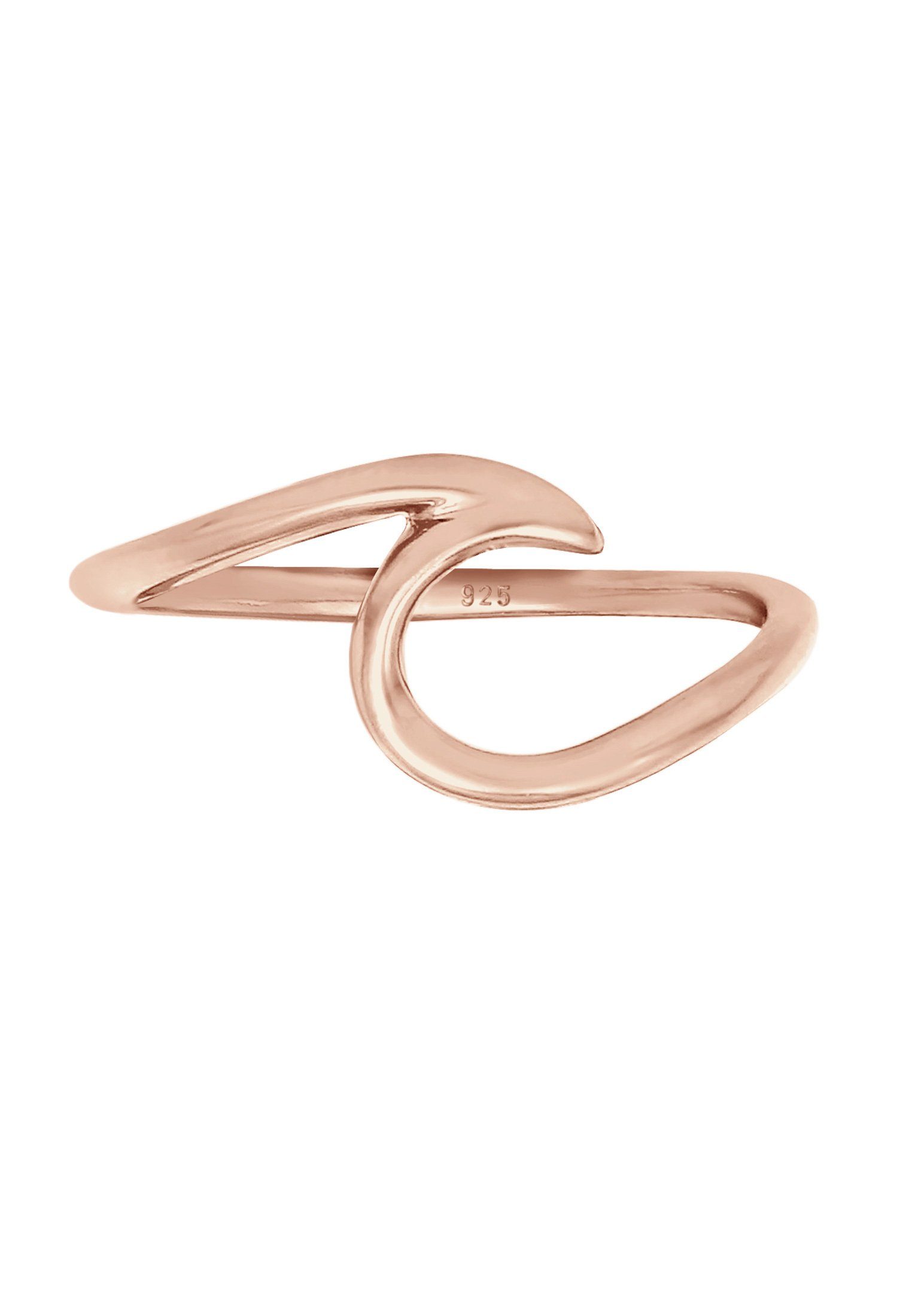 Elli Fingerring Wellen Wave Maritim Meer 925 Silber, Wellen