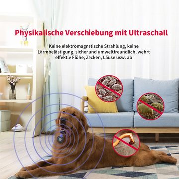 yozhiqu Ultraschall-Tierabwehr Haus Tierabwehrmittel, Ultraschall Abwehrmittel gegen Zecken, Flöhe, wiederaufladbares, tragbares Outdoor-Abwehrmittel für den Außenbereich