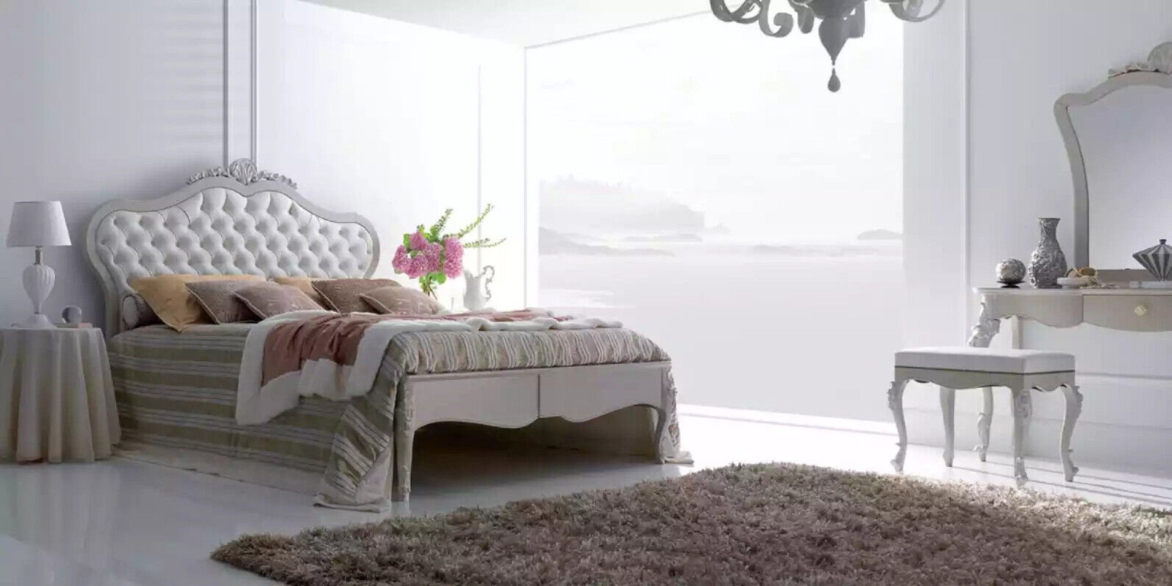 Neu, (1-St., Luxus Bett) Schlaf Luxus 1x Bett JVmoebel Holz Möbel Doppel Klassische Zimmer Bettanlage Design