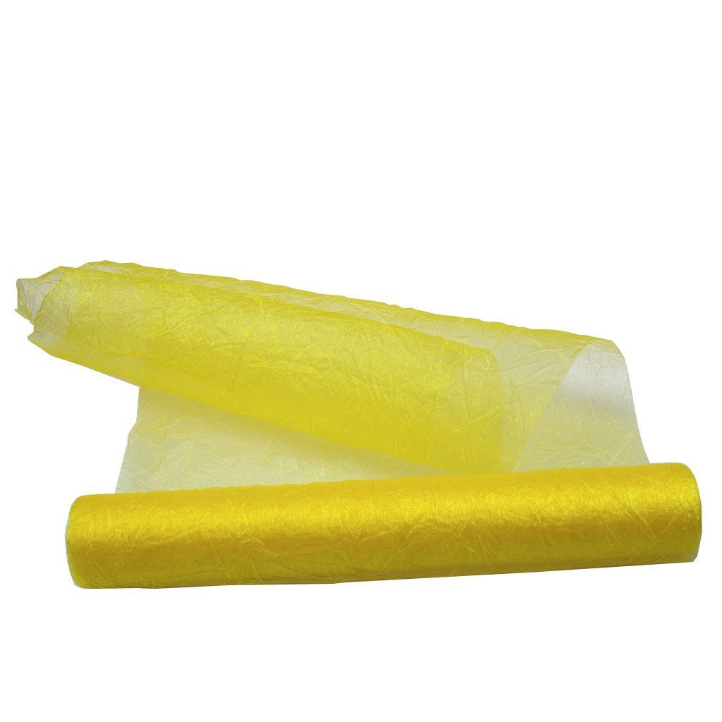 Deko AS Tischläufer Crashorganza-Tischläufer gelb-28 cm breit-Rolle 5 Meter-68280 10-R 280, transparent