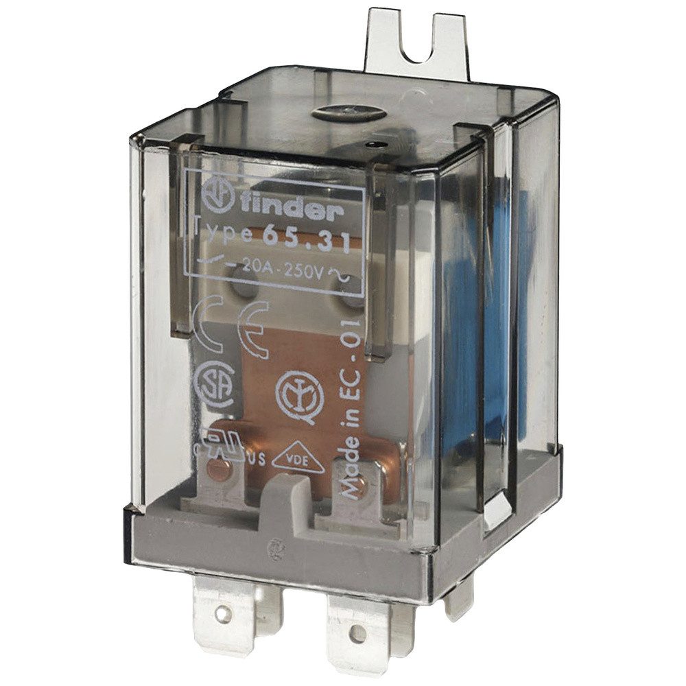 Zeitrelais Finder 65.31.9.024.4000 Steckrelais 24 V/DC 20 A 1 Schließer, 1 Öffner
