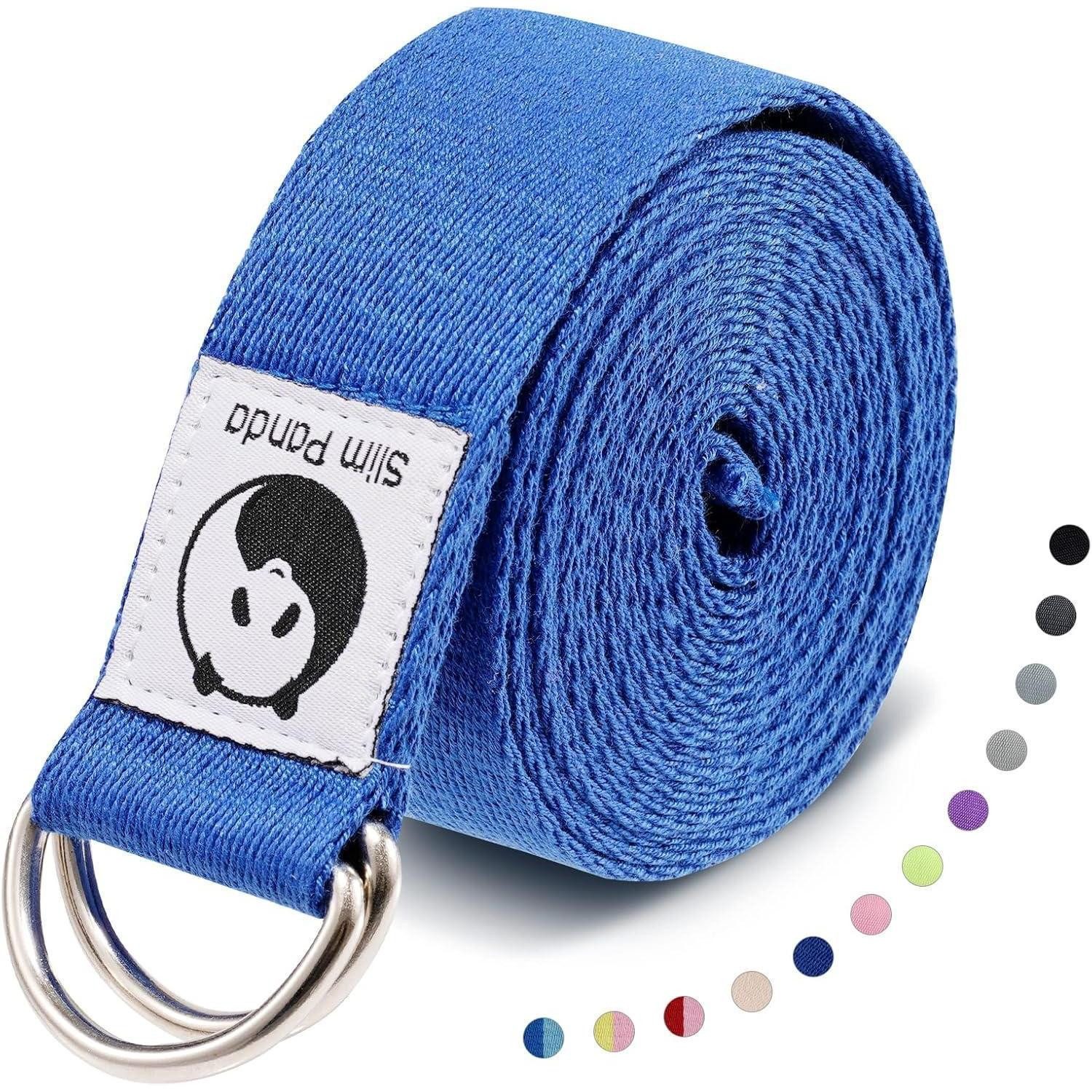 Yogagurt Yogagurt Baumwolle Schiebeschnalle Metall 180cm Dunkelblau 6.0 Fuß