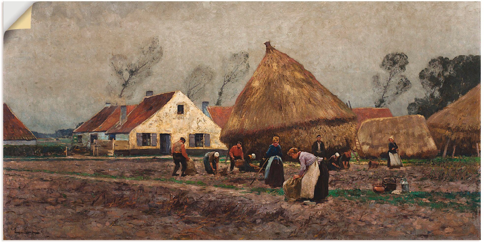 1892, (1 Artland oder Größen Poster versch. St), Leinwandbild, Wandaufkleber als in Berufe Wandbild Kartoffelernte.