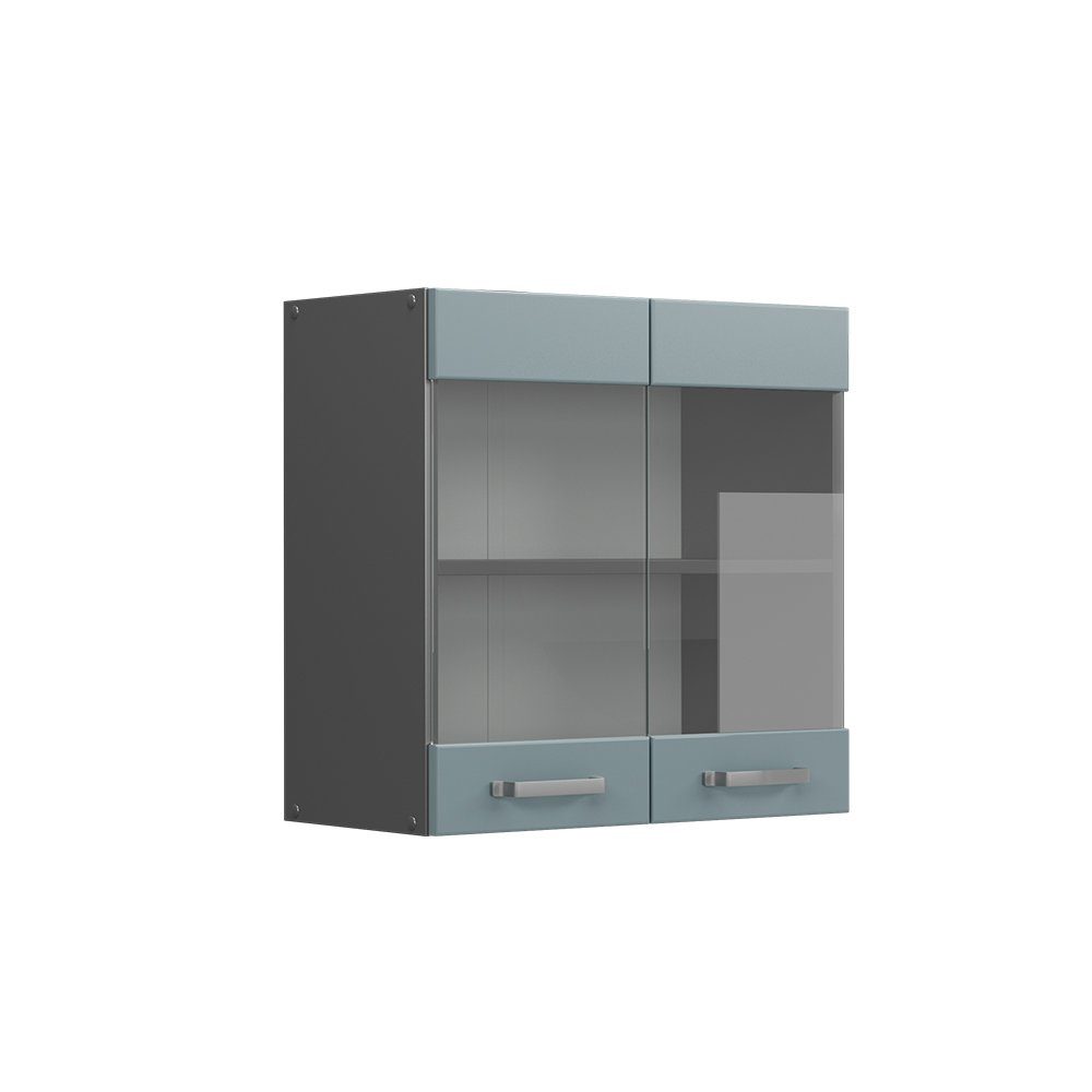 Vicco Glashängeschrank R-Line, Blau-Grau/Anthrazit, 60 cm günstig online kaufen