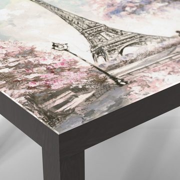 DEQORI Couchtisch 'Eiffelturm im Frühling', Glas Beistelltisch Glastisch modern