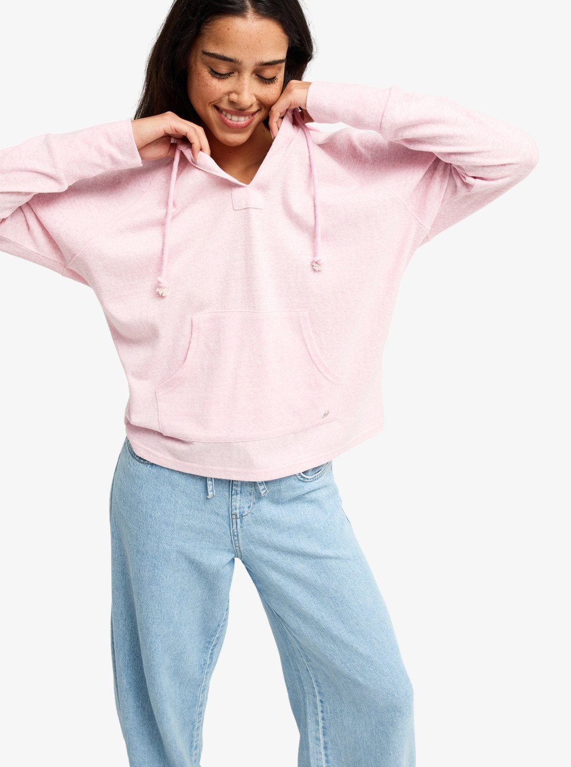 Roxy Kapuzensweatshirt DESTINATION SURF Langarm-Design, mit Rundhalsausschnitt, aus Baumwolle und Polyester