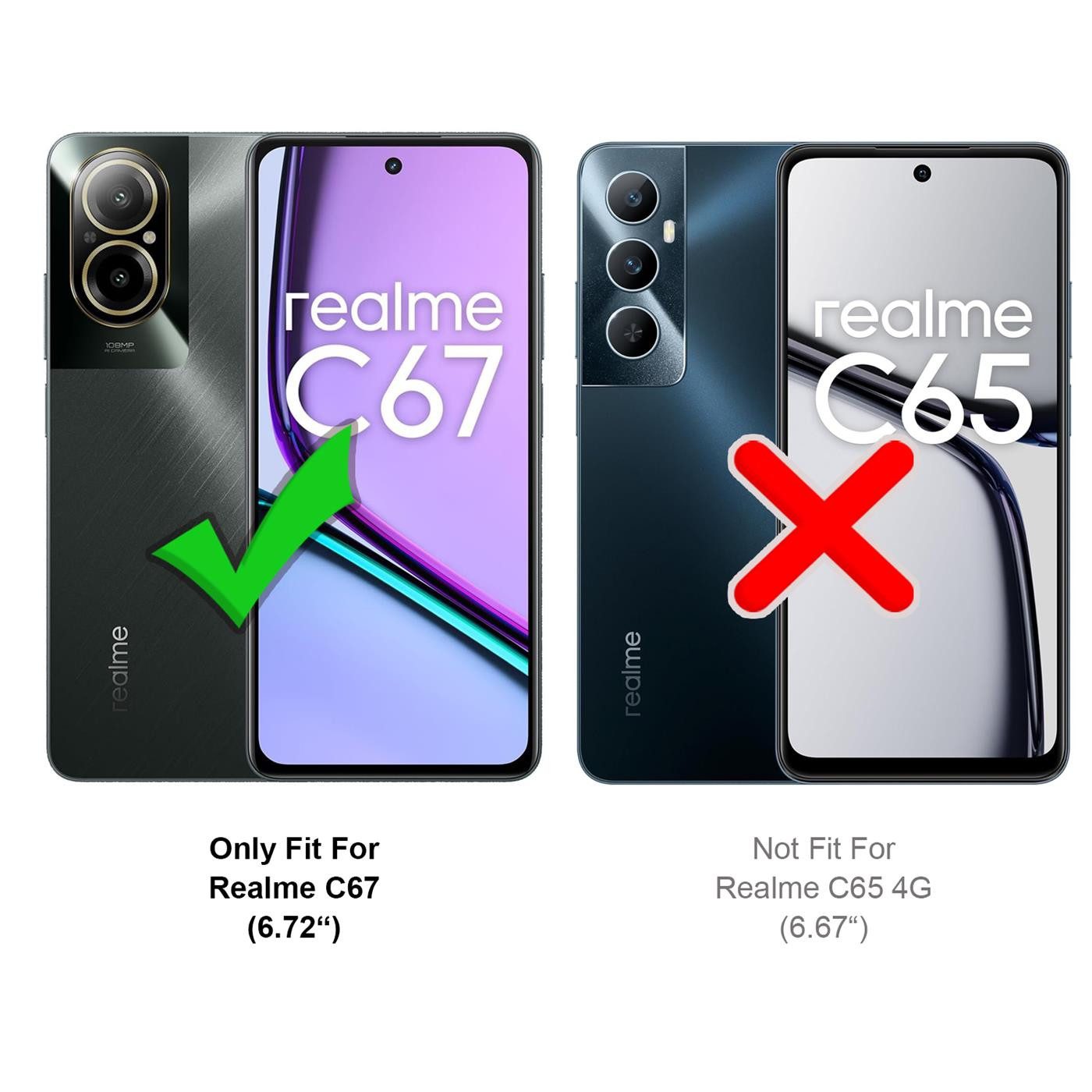 CoolGadget Handyhülle Book Case Handy Tasche für Realme C67 6,72 Zoll, Hülle Klapphülle Flip Cover für Realme C67 Schutzhülle stoßfest