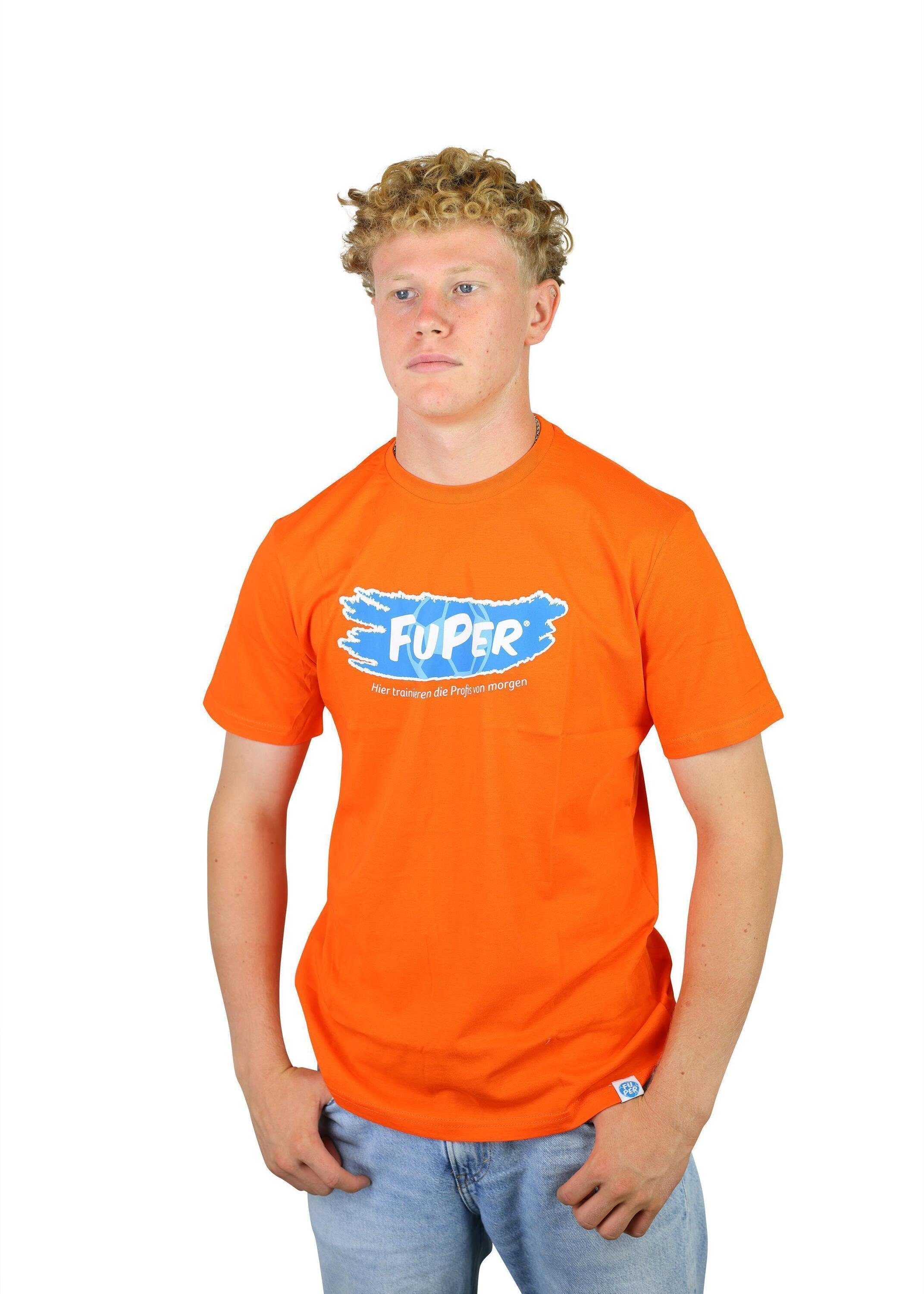 FuPer T-Shirt Tarik für Baumwolle, Fußball, Orange Kinder, aus Jugend