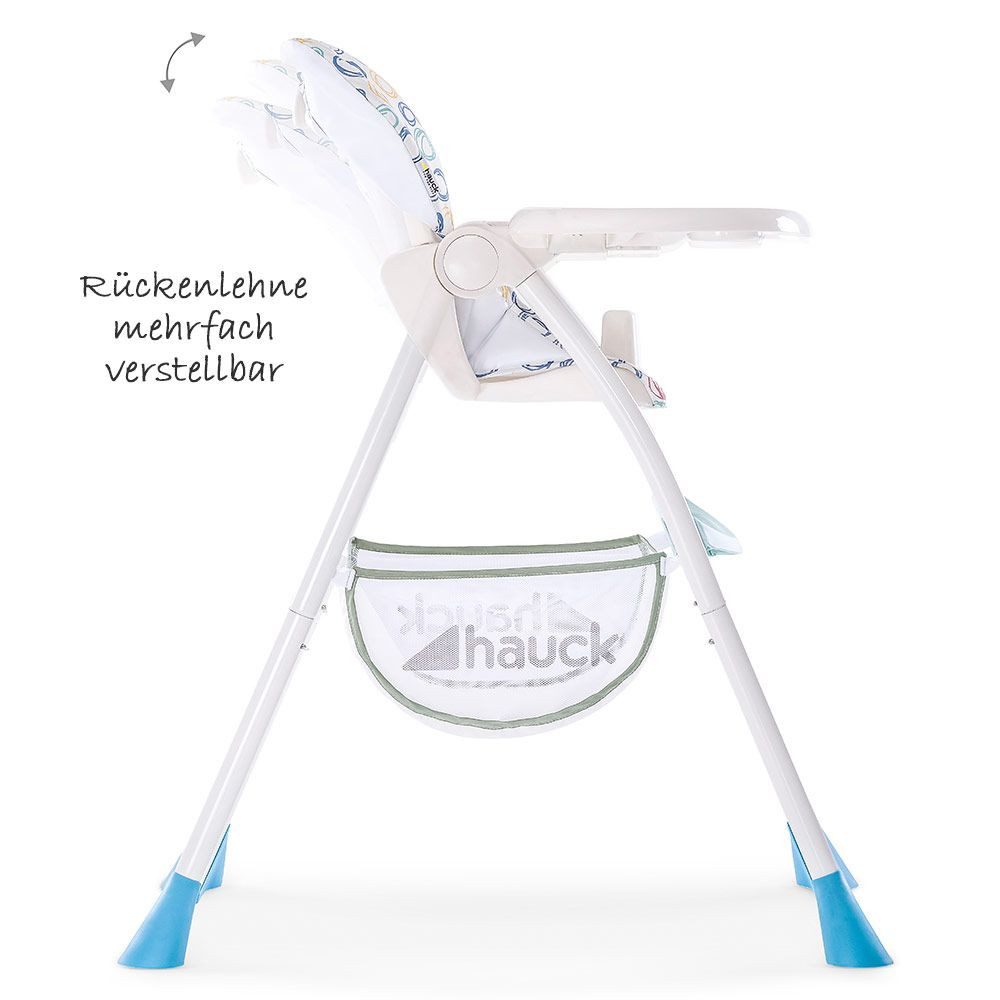Hauck Hochstuhl Sitn Fold - Circles Multi, Kinderhochstuhl ab 6 Monate bis 15 kg mit Tisch, Verstellbar, klappbar