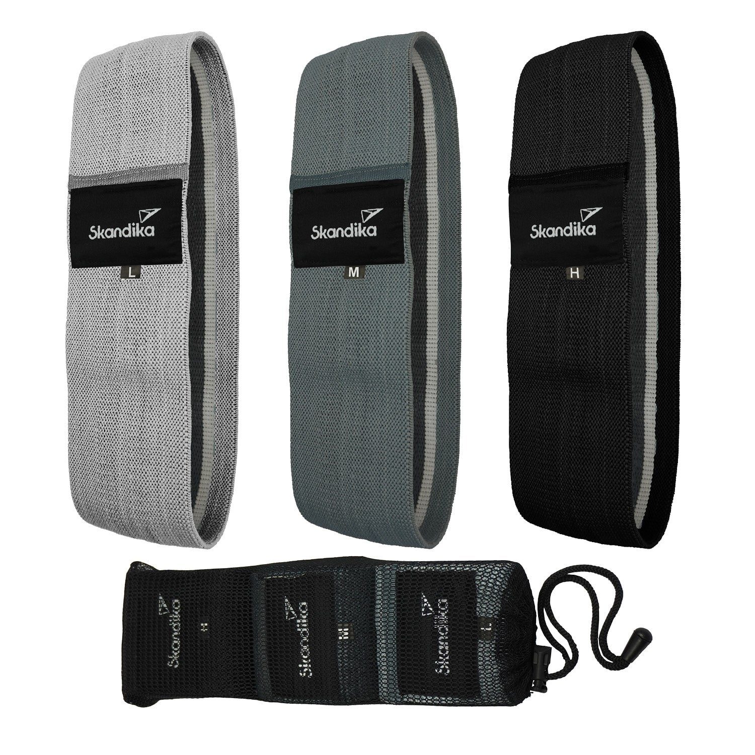 Trainingsbänder Fitnessbänder aus Stoff 3er-Set, Resistance Booty Bands, rutschfest