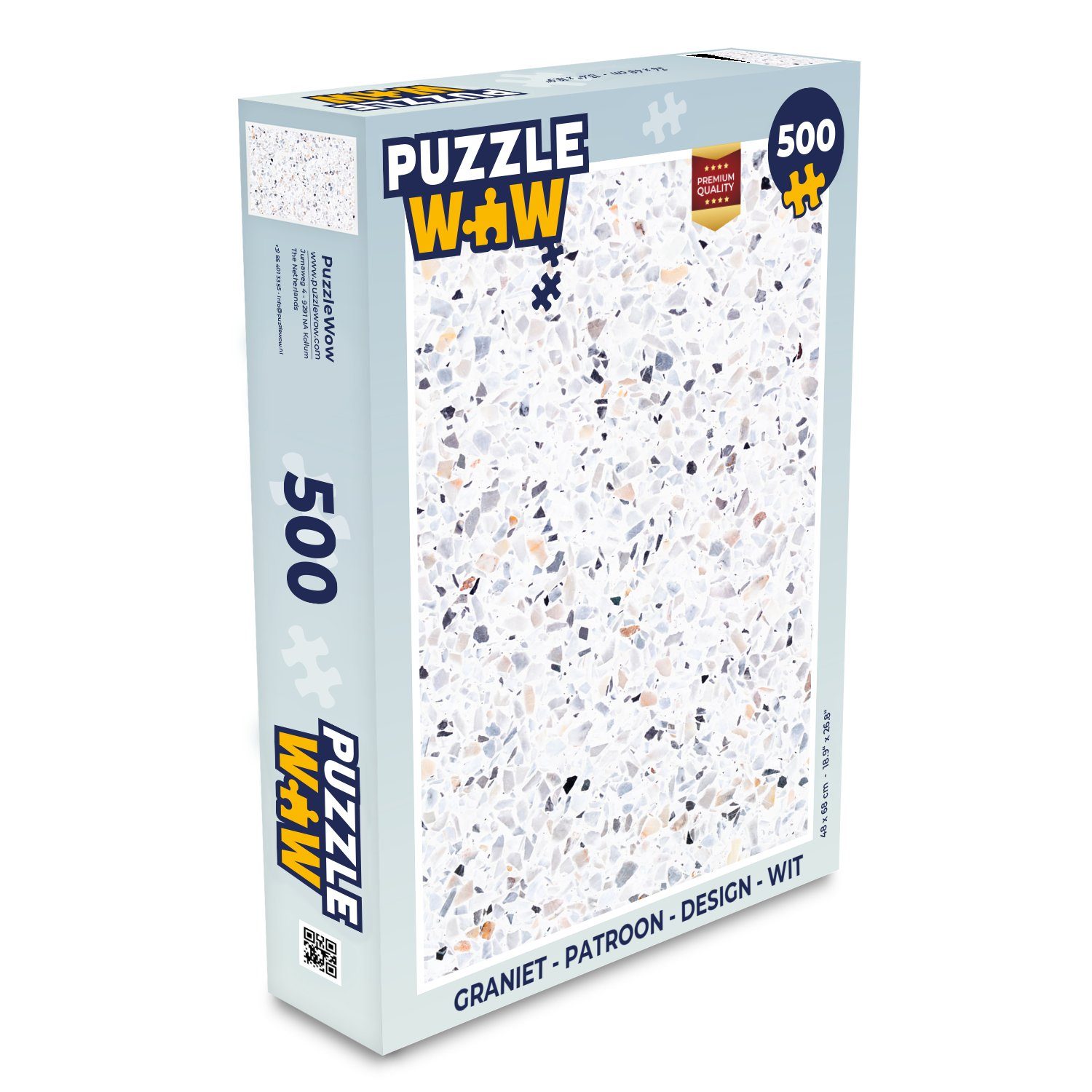 MuchoWow Puzzle Granit - Struktur - Design - Weiß, 500 Puzzleteile, Foto- Puzzle, Bilderrätsel, Puzzlespiele, Spielzeug