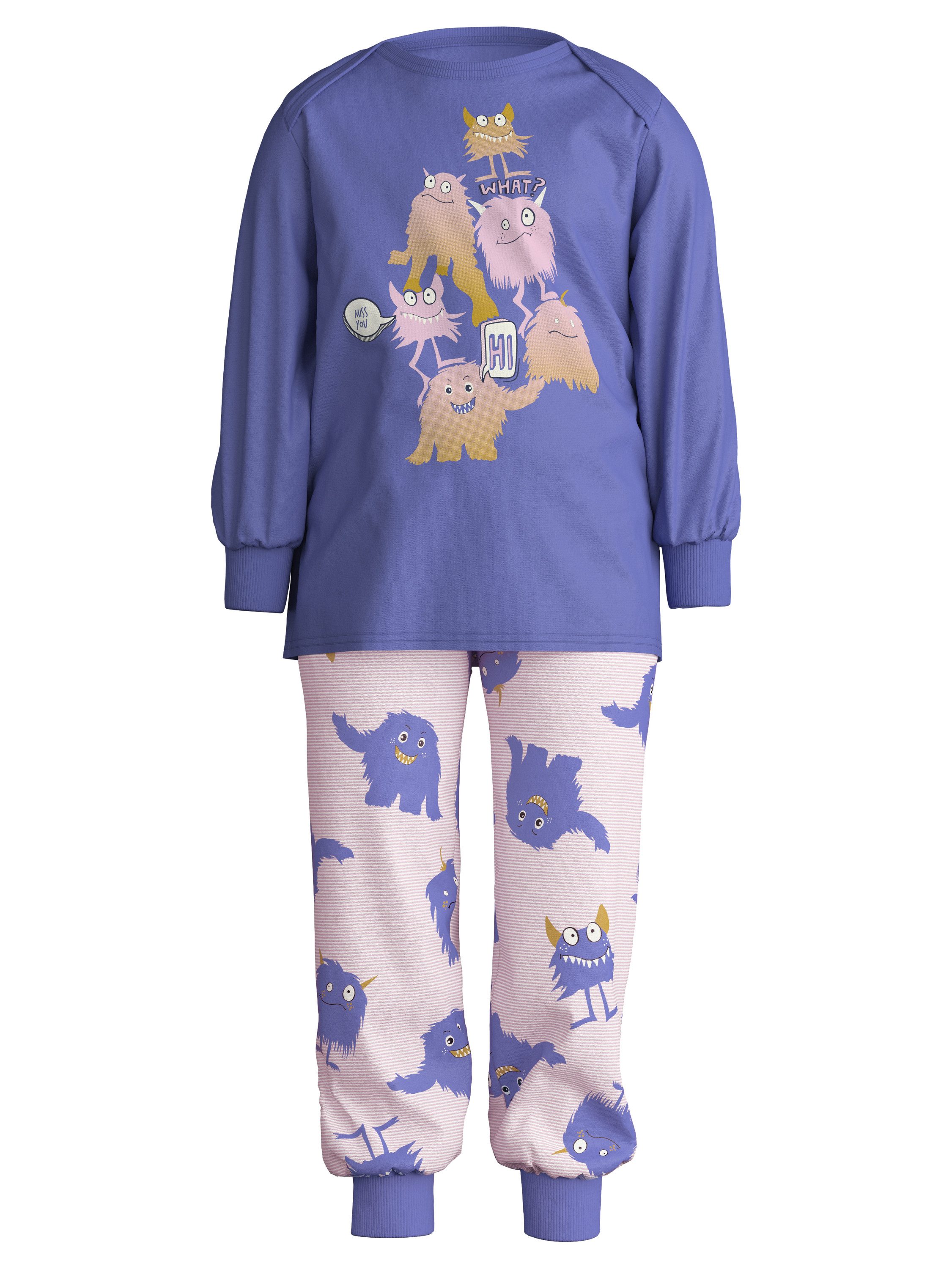 CALIDA Pyjama Toddlers Monsters Kinder (2 tlg) aus hochwertiger Baumwolle, hautfreundlich, pflegeleicht