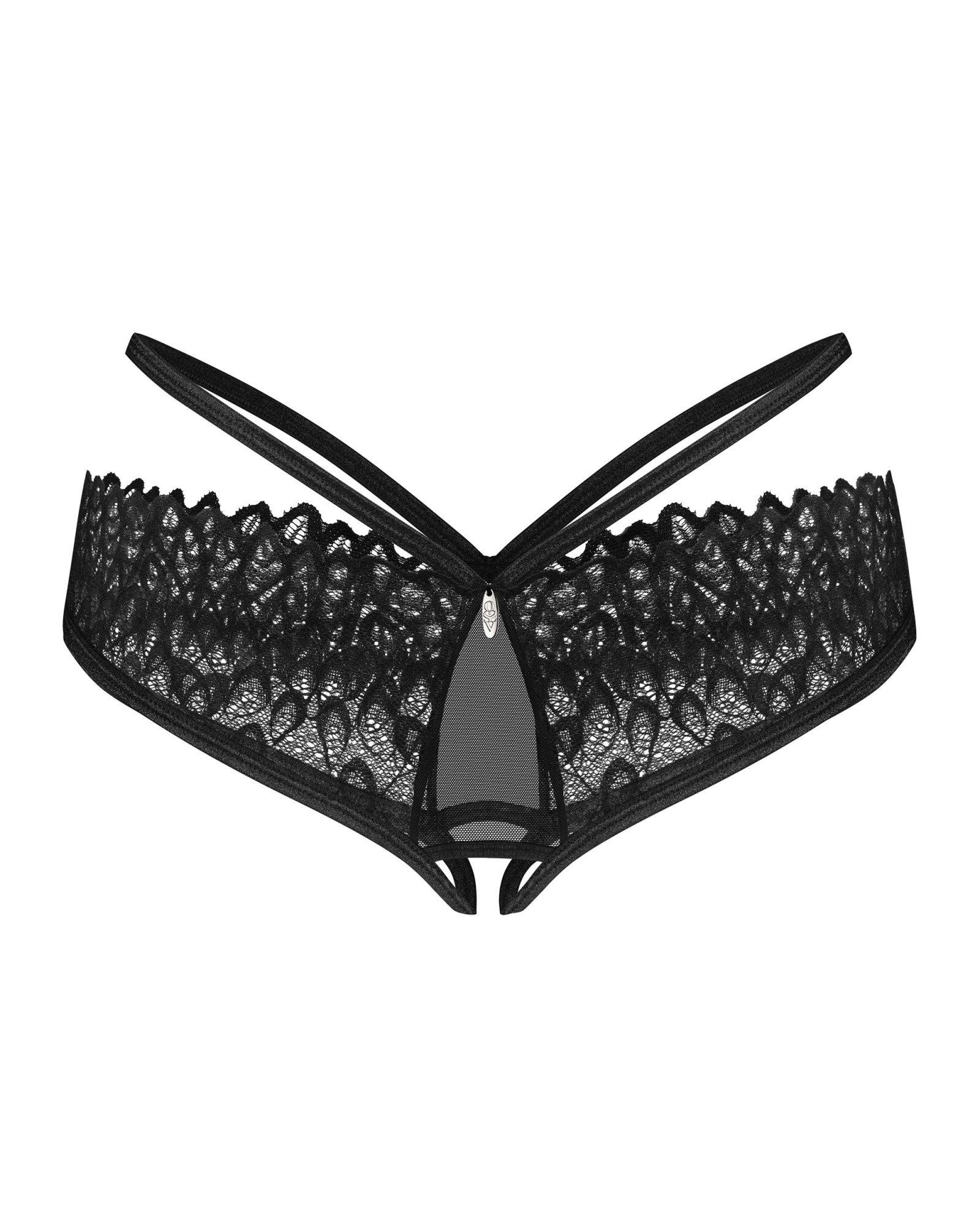 Obsessive Slip Ouvert-Slip aus Spitze - schwarz (1-St) offener Schritt