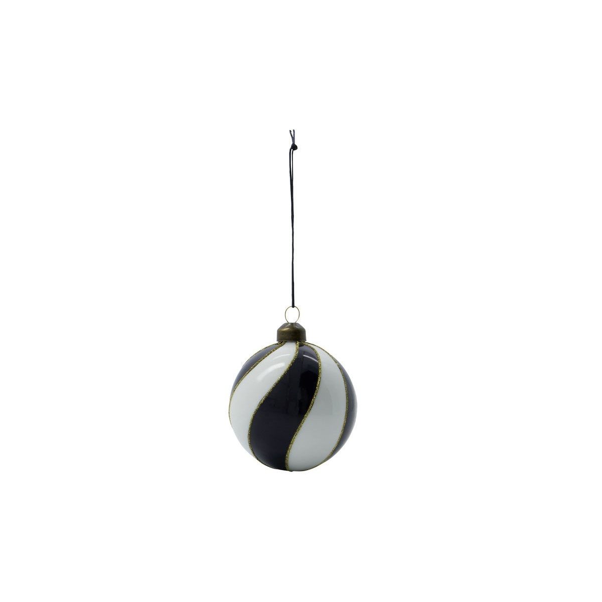 Dekoobjekt House Doctor Weihnachtskugeln 4er Set COIL schwarz/weiß, Ø 8 cm