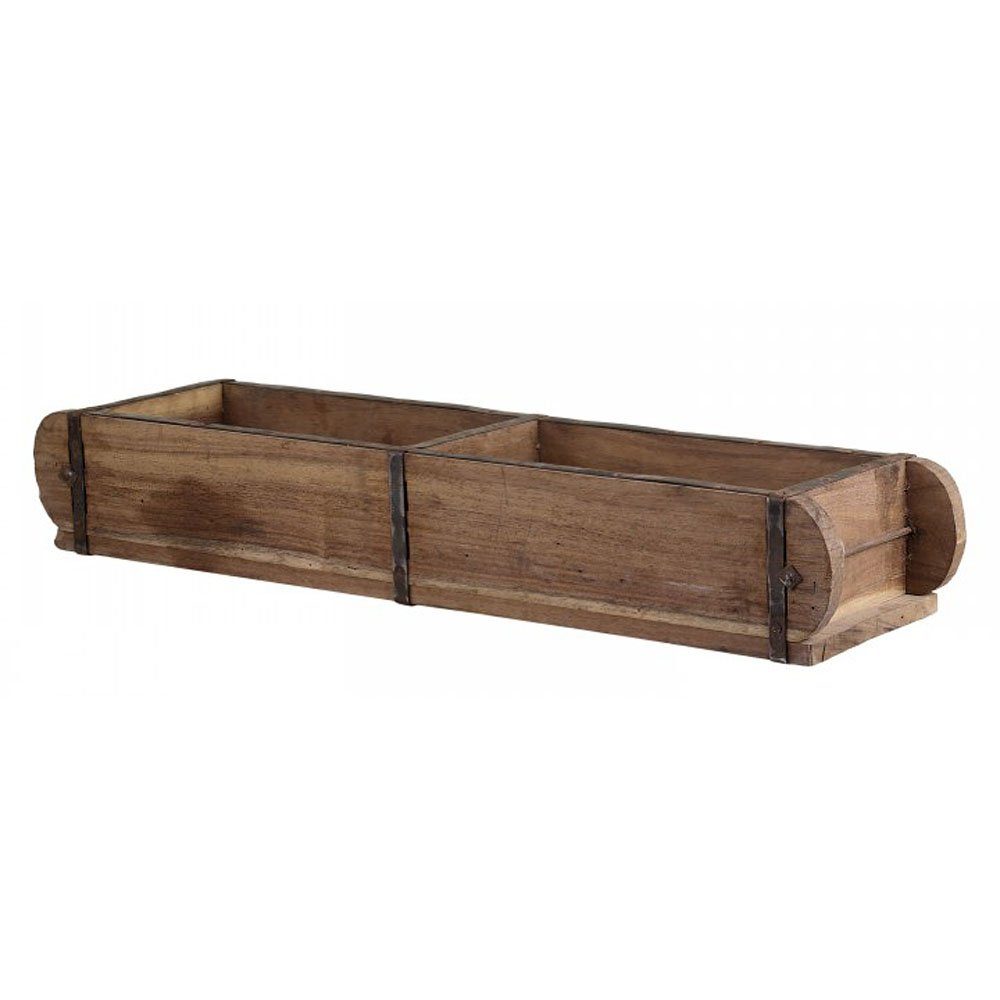 Chic Antique Blumentopf Backsteinform UNIKA braun aus Holz mit 2 Fächern alte Holzbox Holzkiste antik. € 21,95
