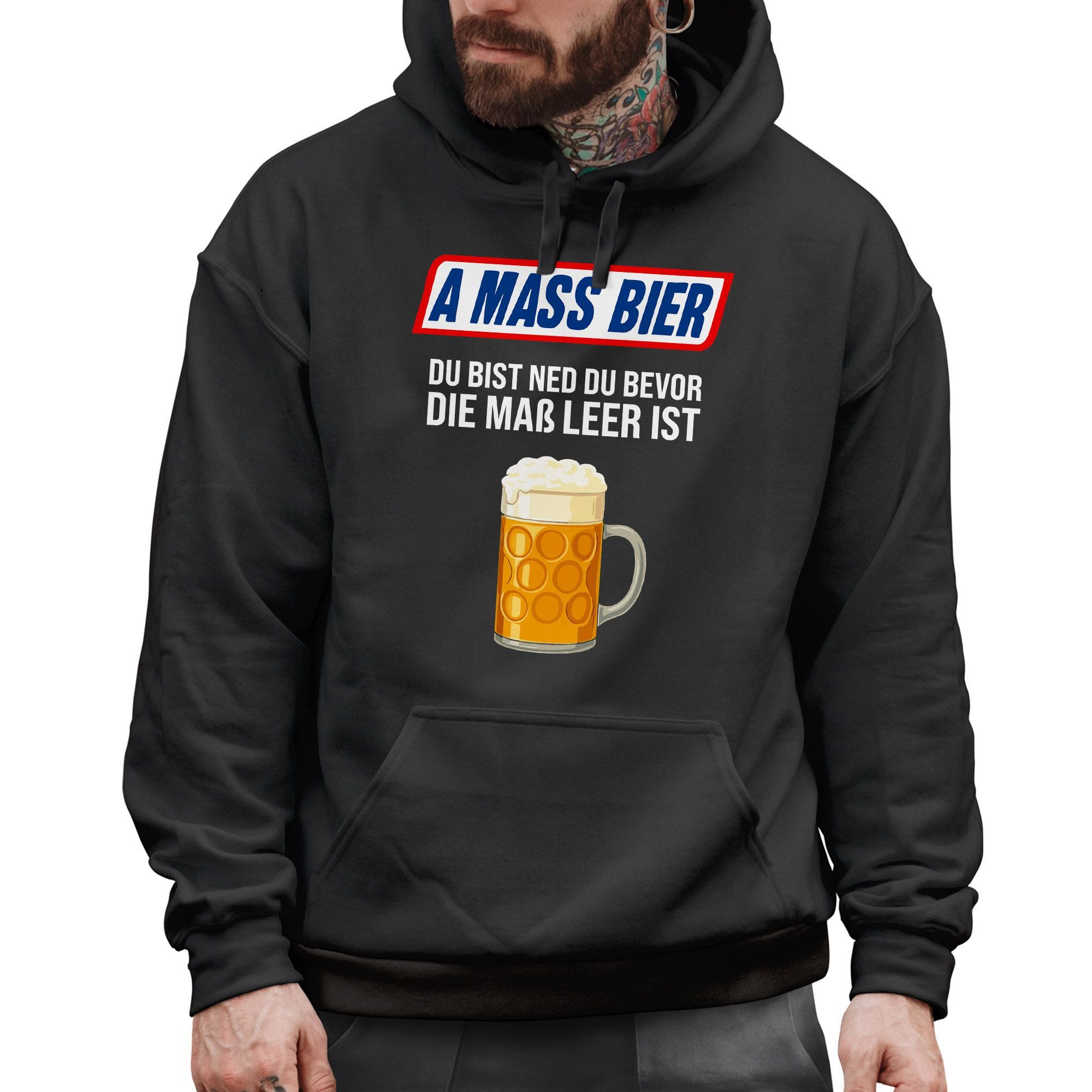 MoonWorks Hoodie Hoodie Herren für das Oktoberfest – Du bist ned du bevor die Maß leer