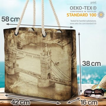 VOID Strandtasche (1-tlg), Retro Tower Bridge Vintage London England Britain Großbritannien Vere