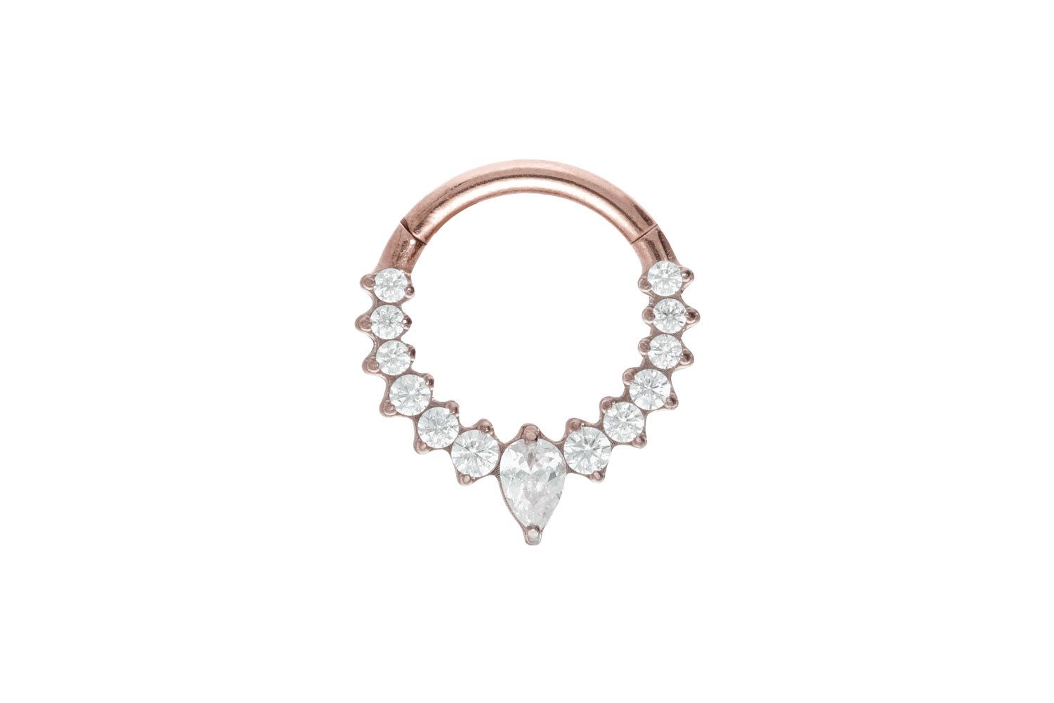 Nasenpiercing Titan Segmentring Clicker EINGEFASSTE KRISTALLE Ohrpiercing Septum