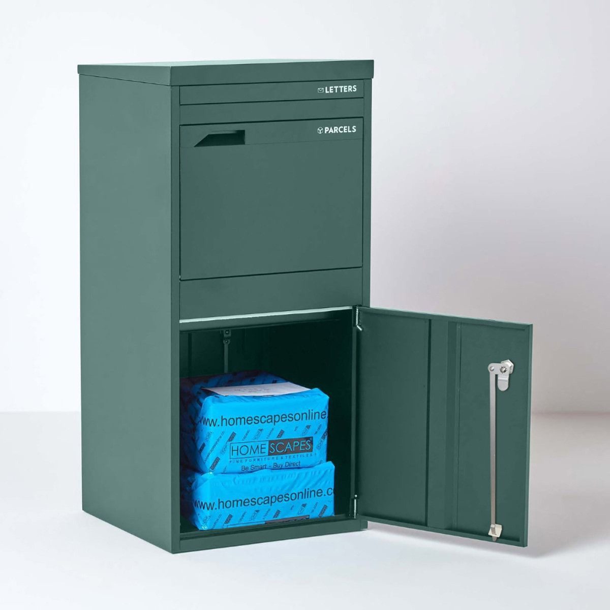 Smart Parcel Box Paketbriefkasten Extra großer Paketbriefkasten, Entnahme hinten & vorne, grün