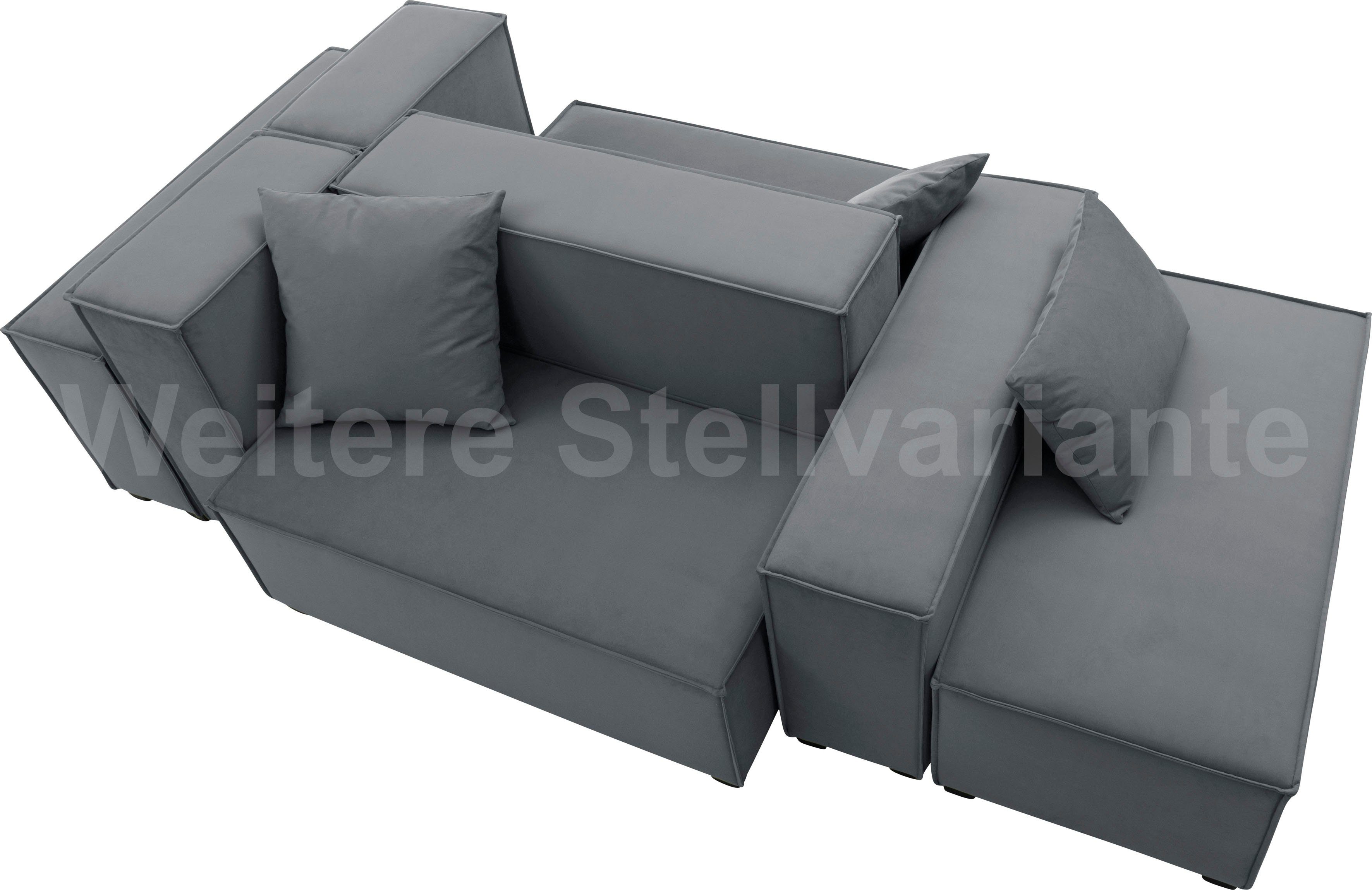 Wohnlandschaft kombinierbar 8 MOVE, Winzer® Max grau inklusive Set, 3 Sofa-Set Sitz-Elementen, Zierkissen, aus 06
