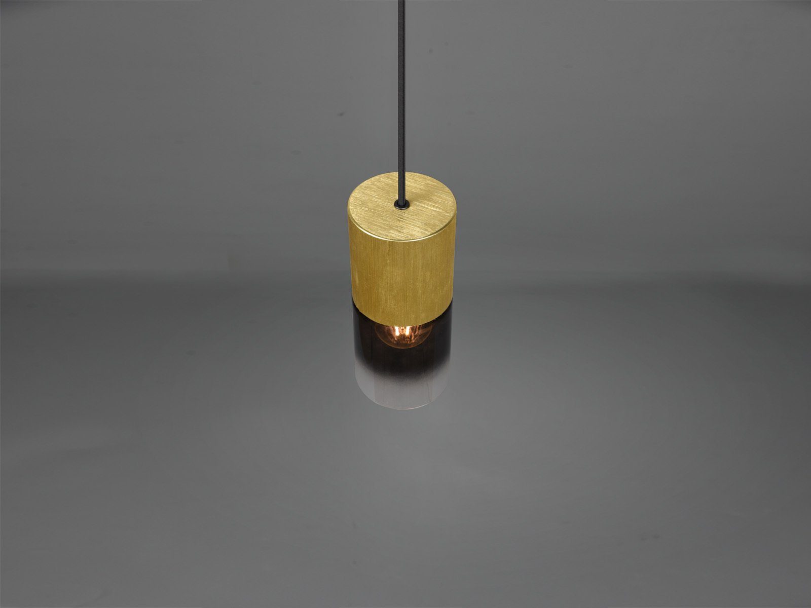 TRIO Leuchten LED Pendelleuchte, Dimmfunktion, LED wechselbar, Warmweiß, klein, Rauchglas einflammig für über-n Esstisch & Bett hängend, Ø 10cm