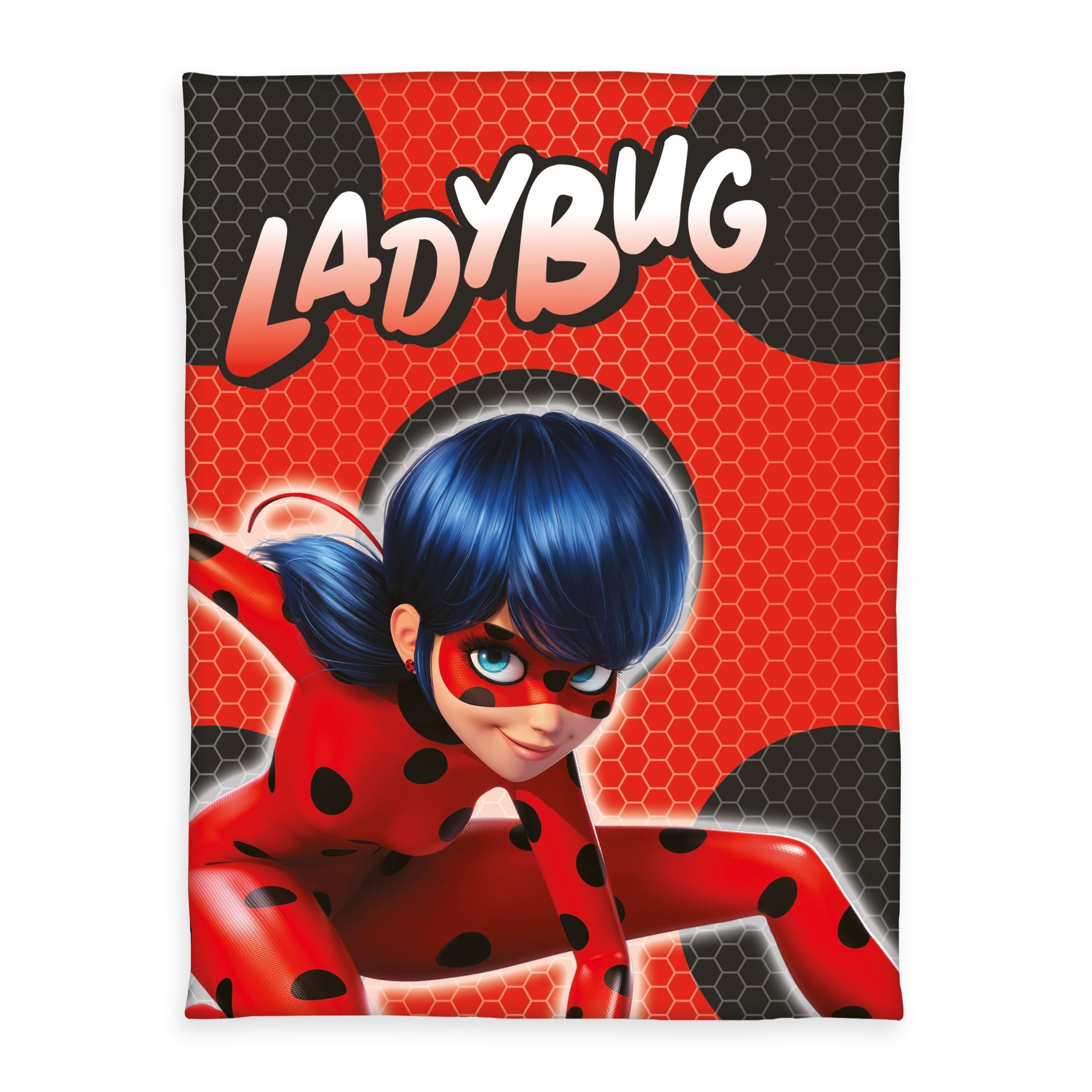 Kinderdecke 130x170cm, Miraculous Ladybug Kuscheldecke Rot Schwarz, Herding günstig online kaufen